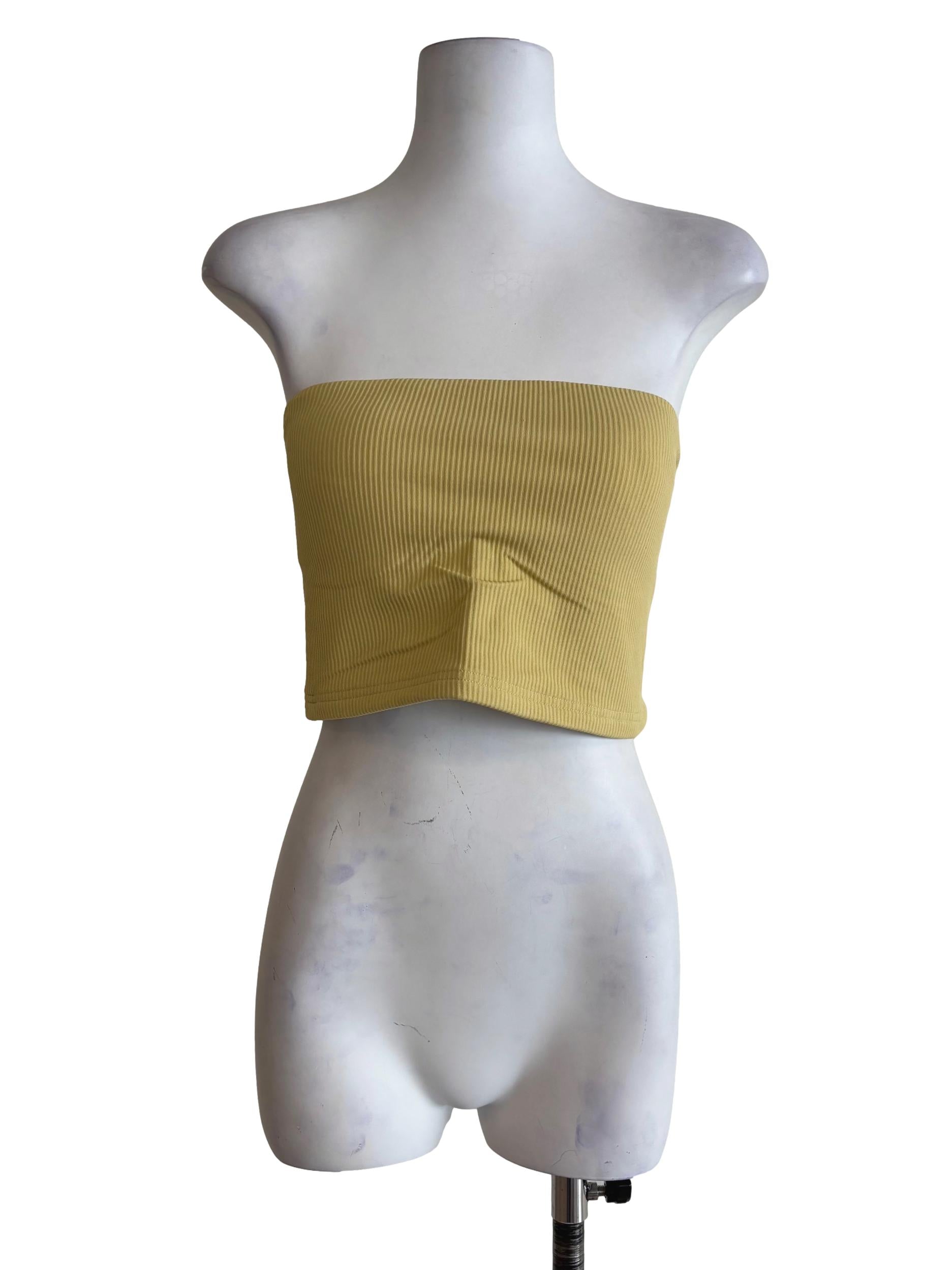 Yellow Kendie Basic Tube Padded Top