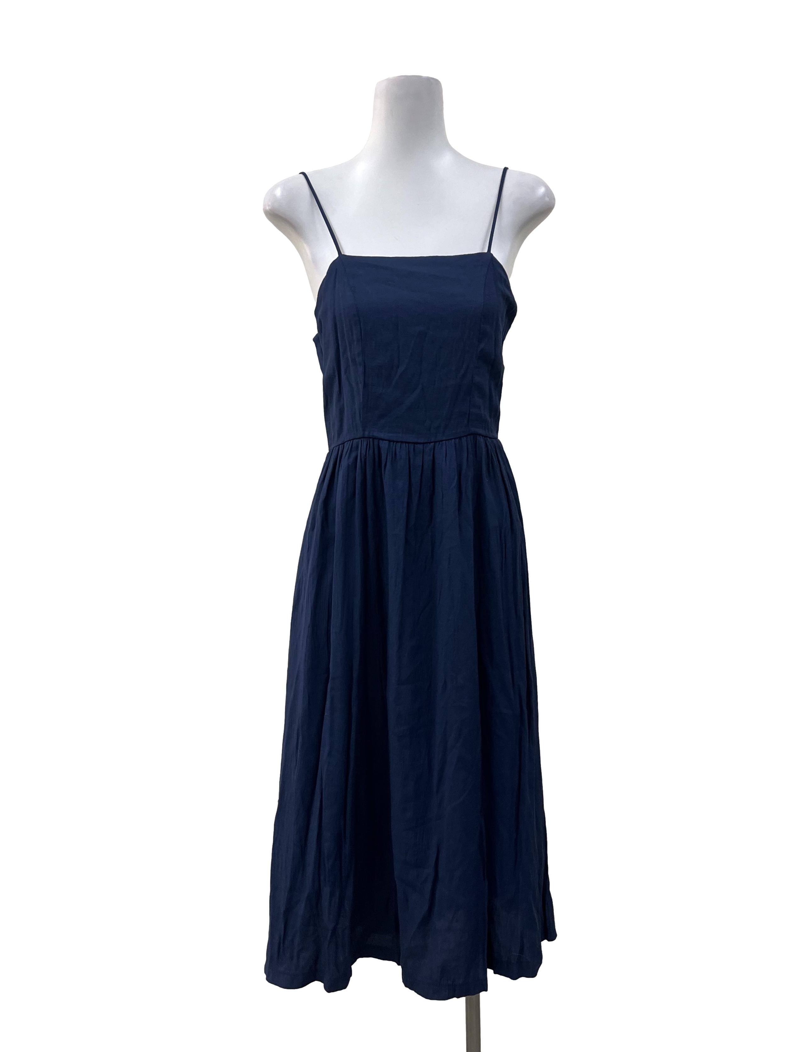 Dark Blue Tie Back Dress