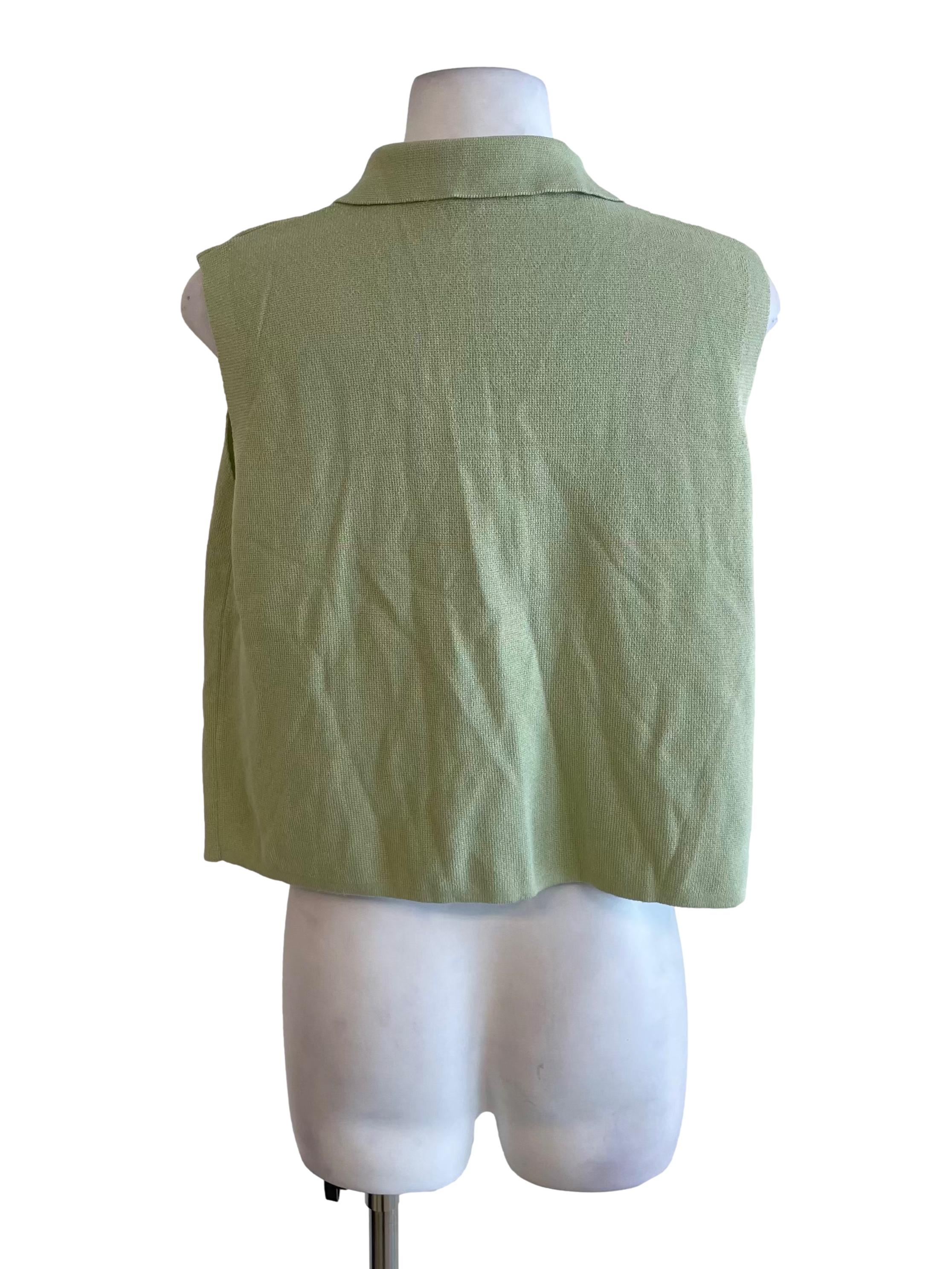 Milky Green Boxy Knit Top