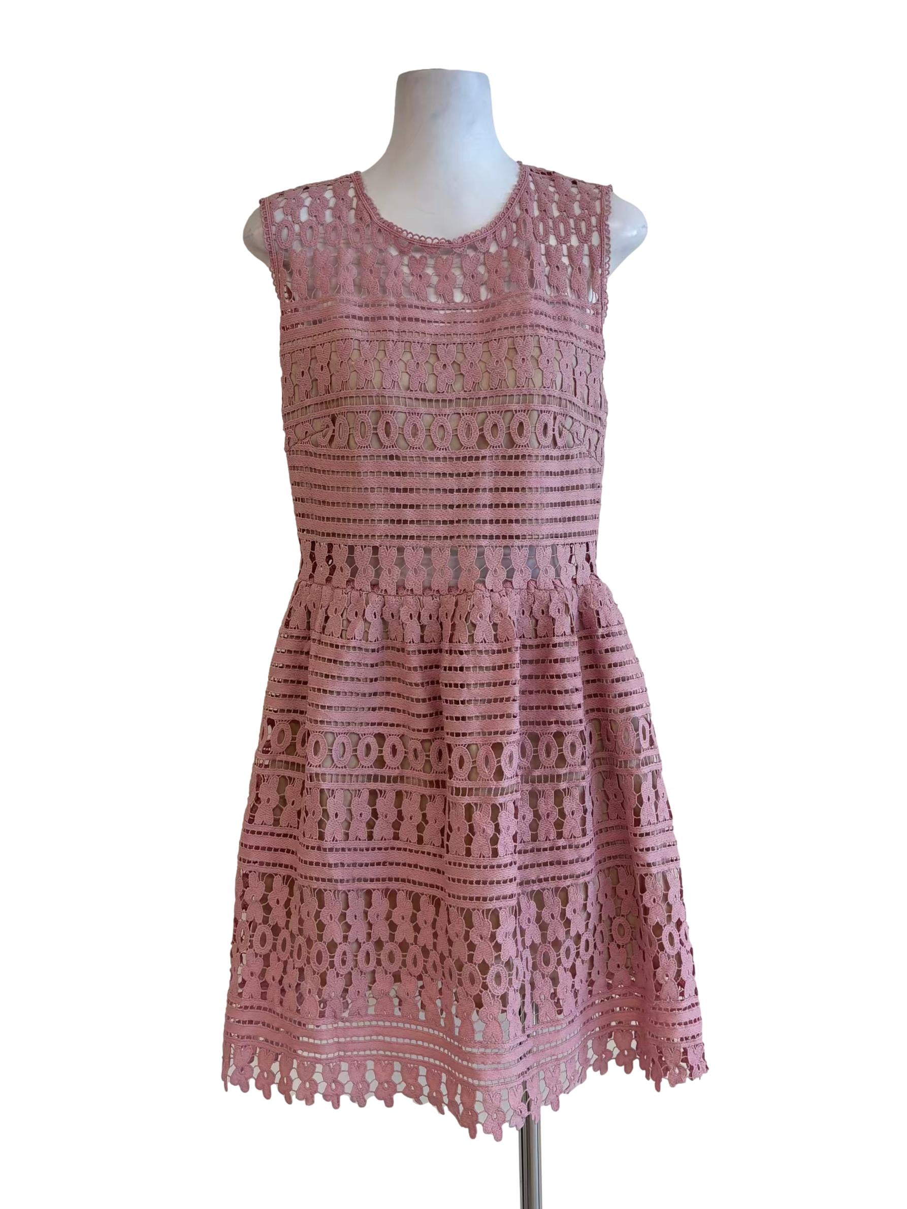 Sherbet Pink Sleeveless A-Line Dress