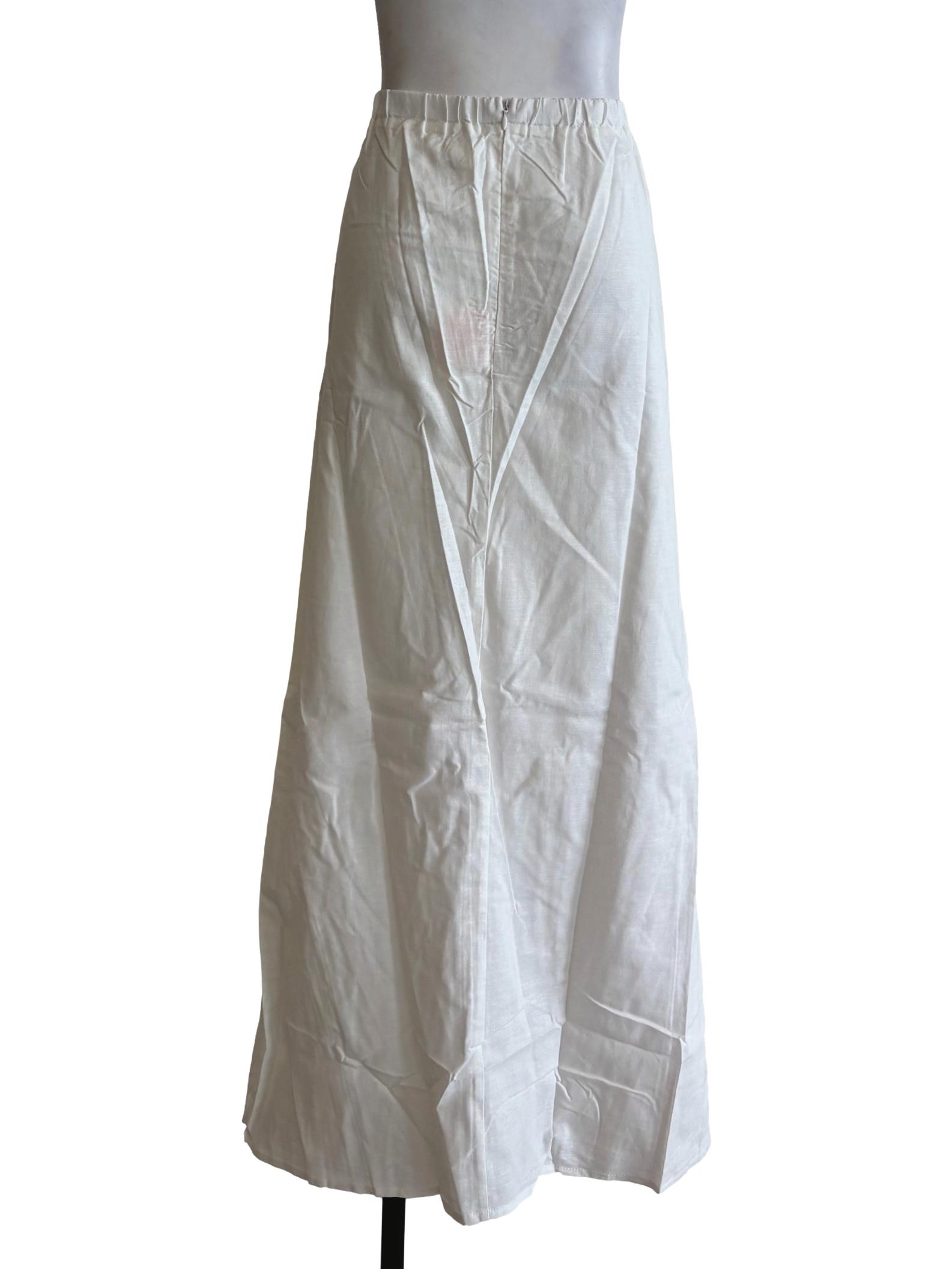White Jaden Linen Drawstring Maxi Skirt