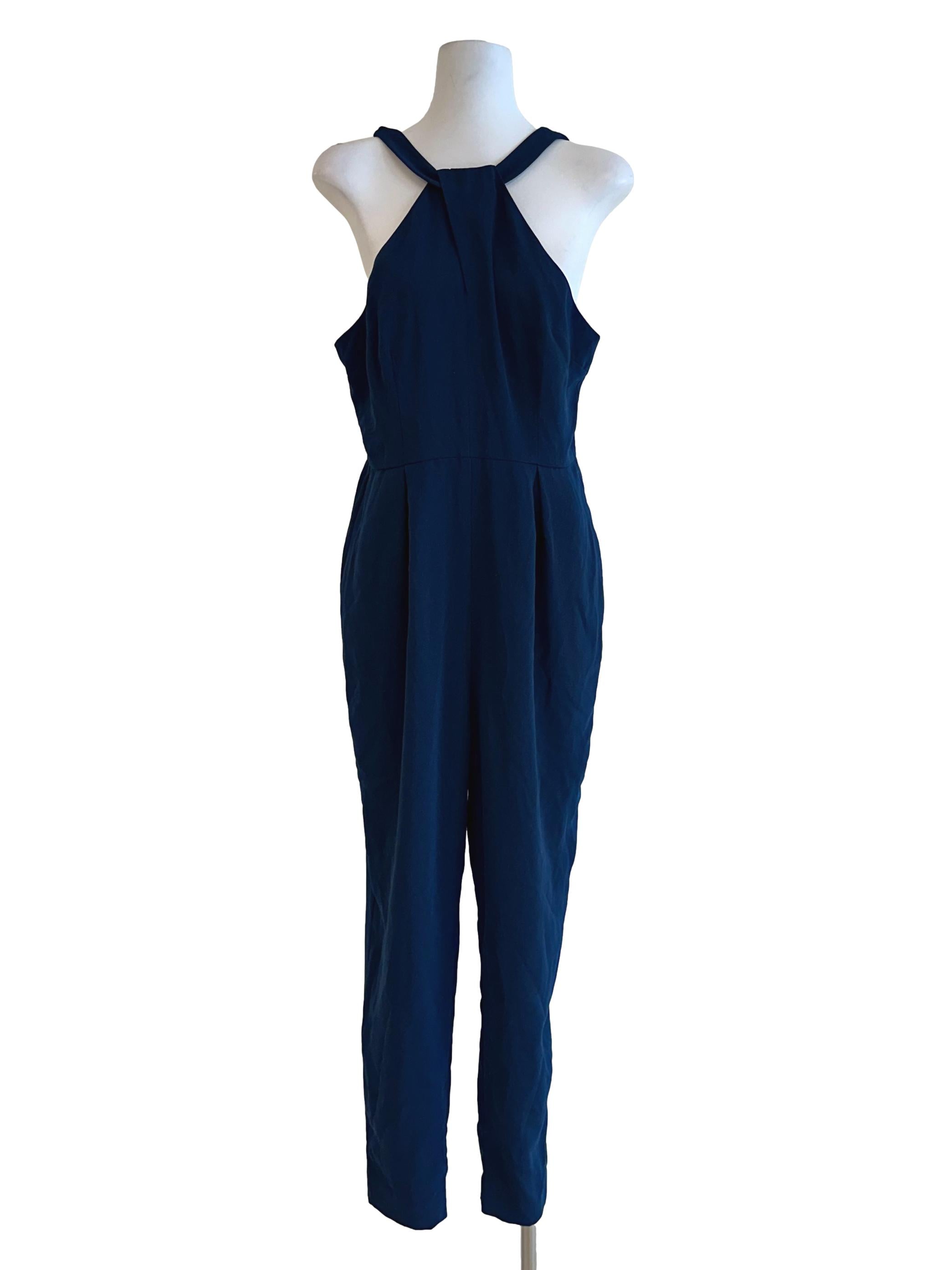 Navy Blue Halter Neck Jumpsuit