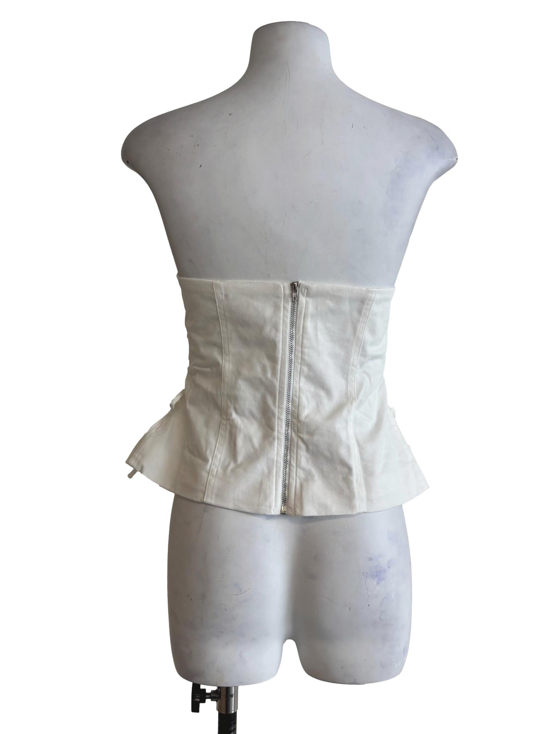 White Nasha Lace Up Tube Padded Top
