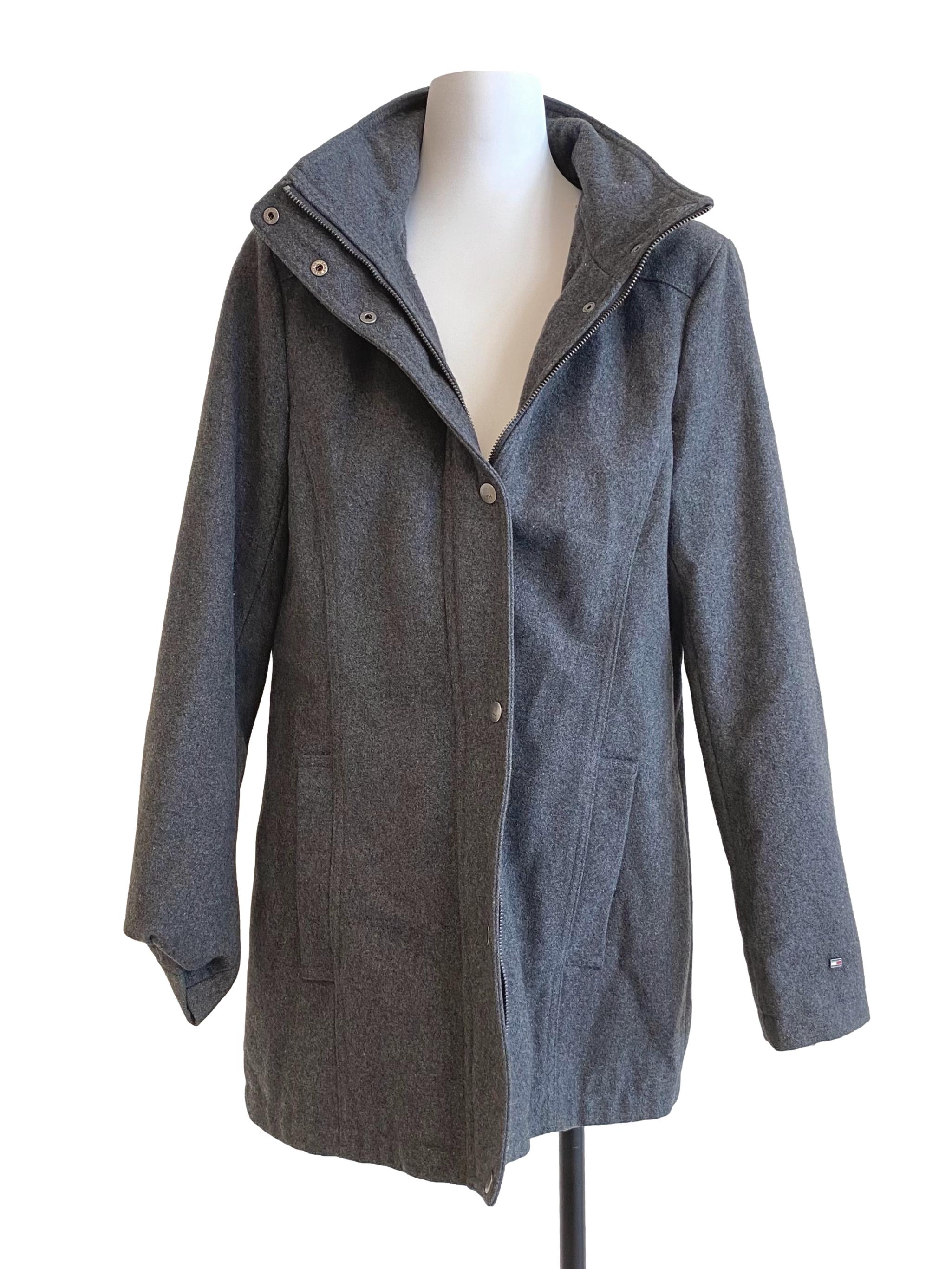 Grey Textured Collared Jacket