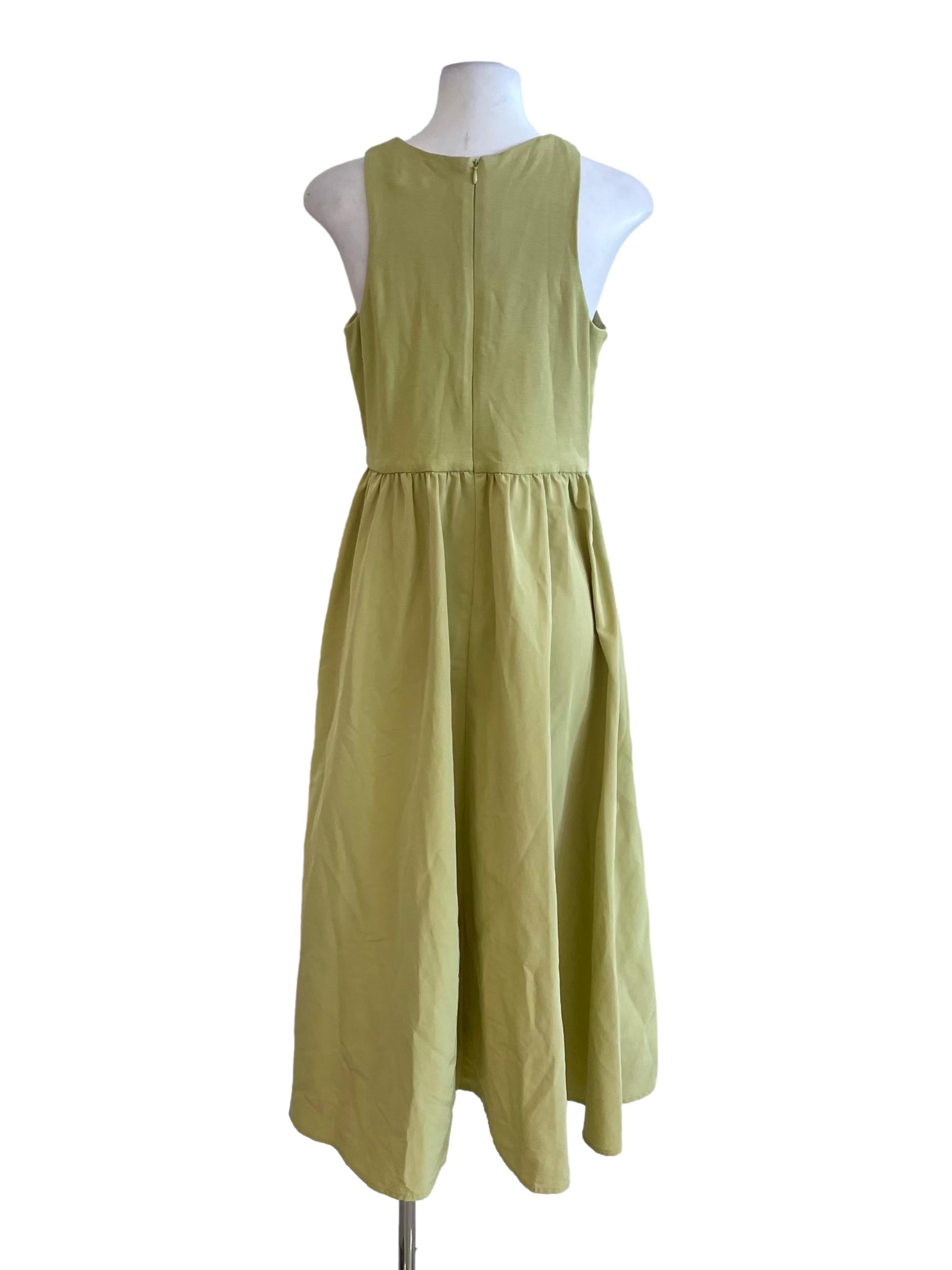 Warm Lime Tank Top Bouffant Dress
