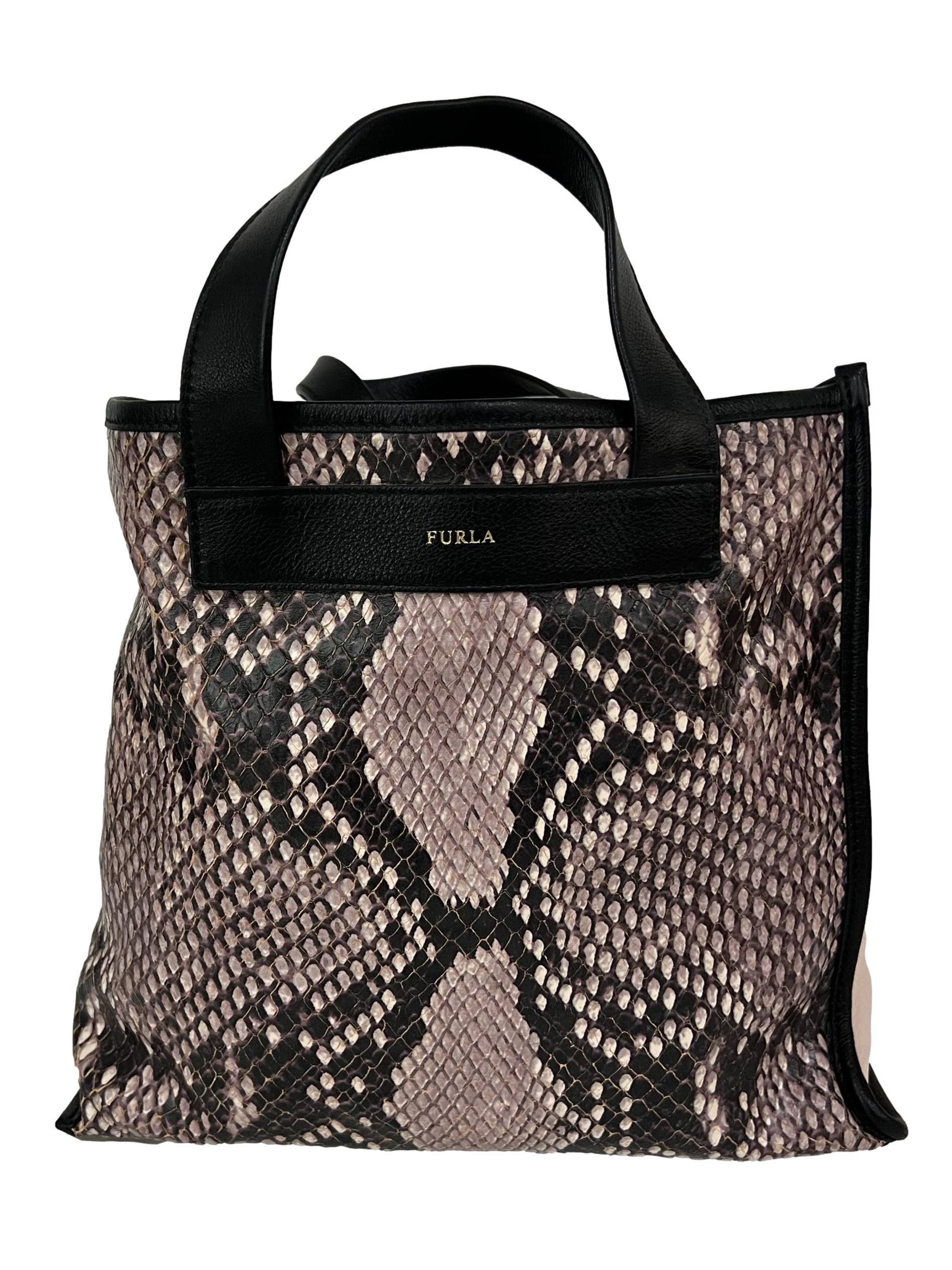Pink Leather Snakeprint Handbag CSN