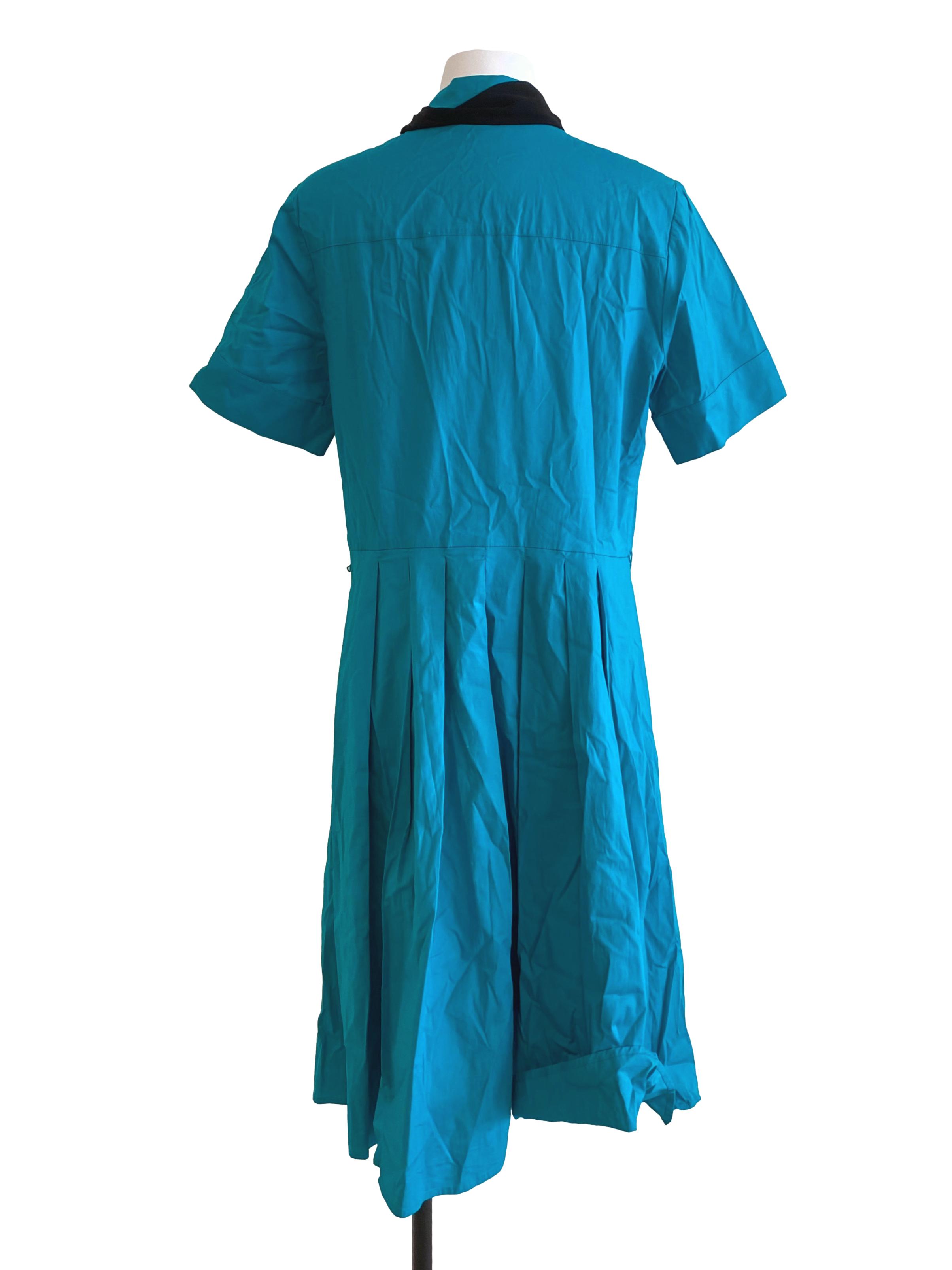 Turquoise Green Pleated Dress