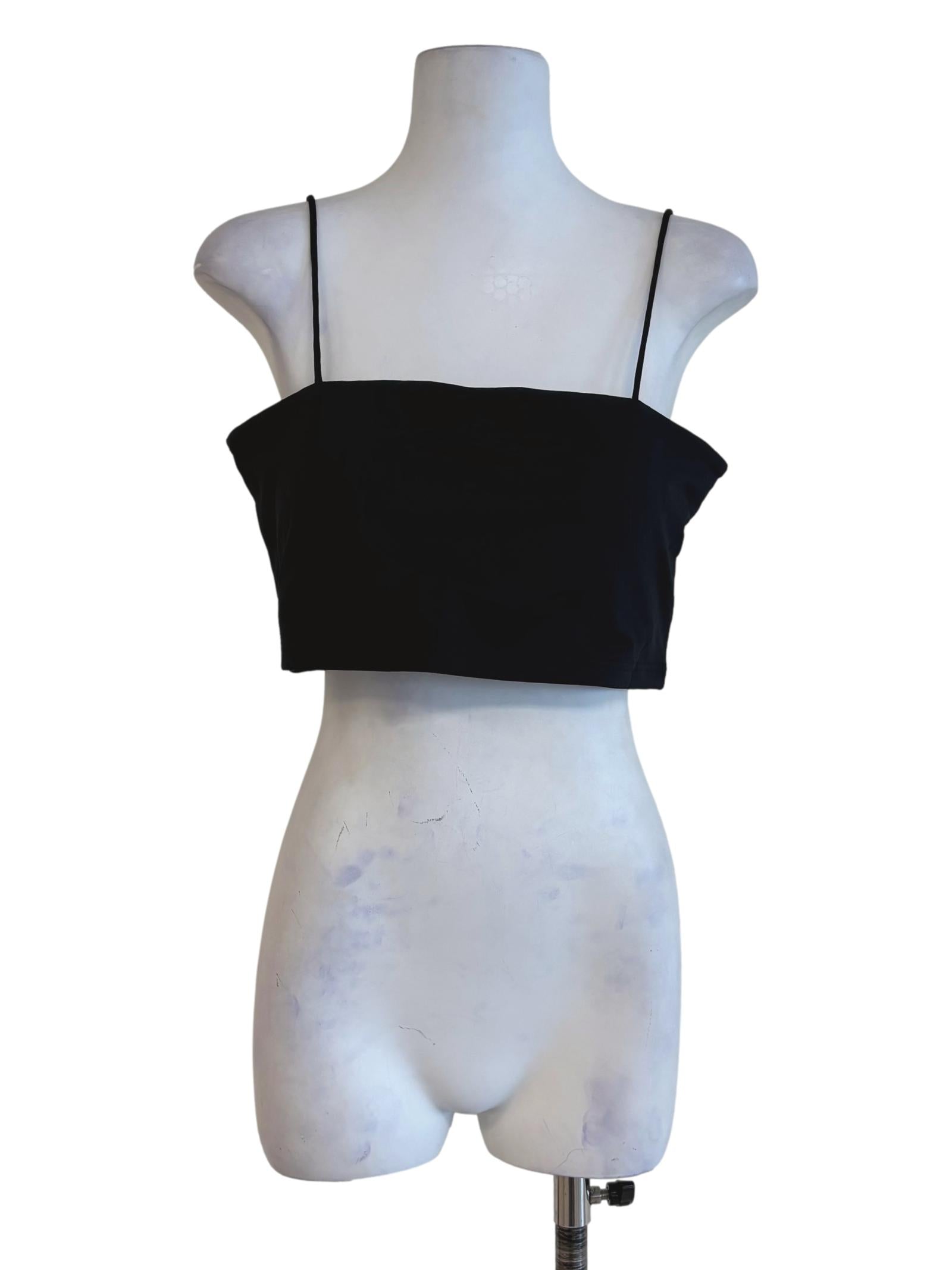 Black Jalen Basic Crop Padded Top