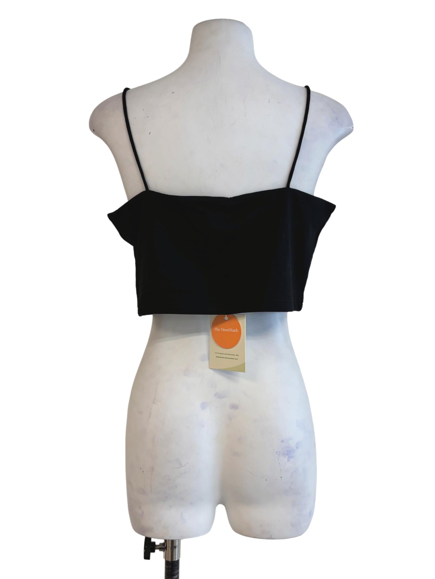 Black Jalen Basic Crop Padded Top
