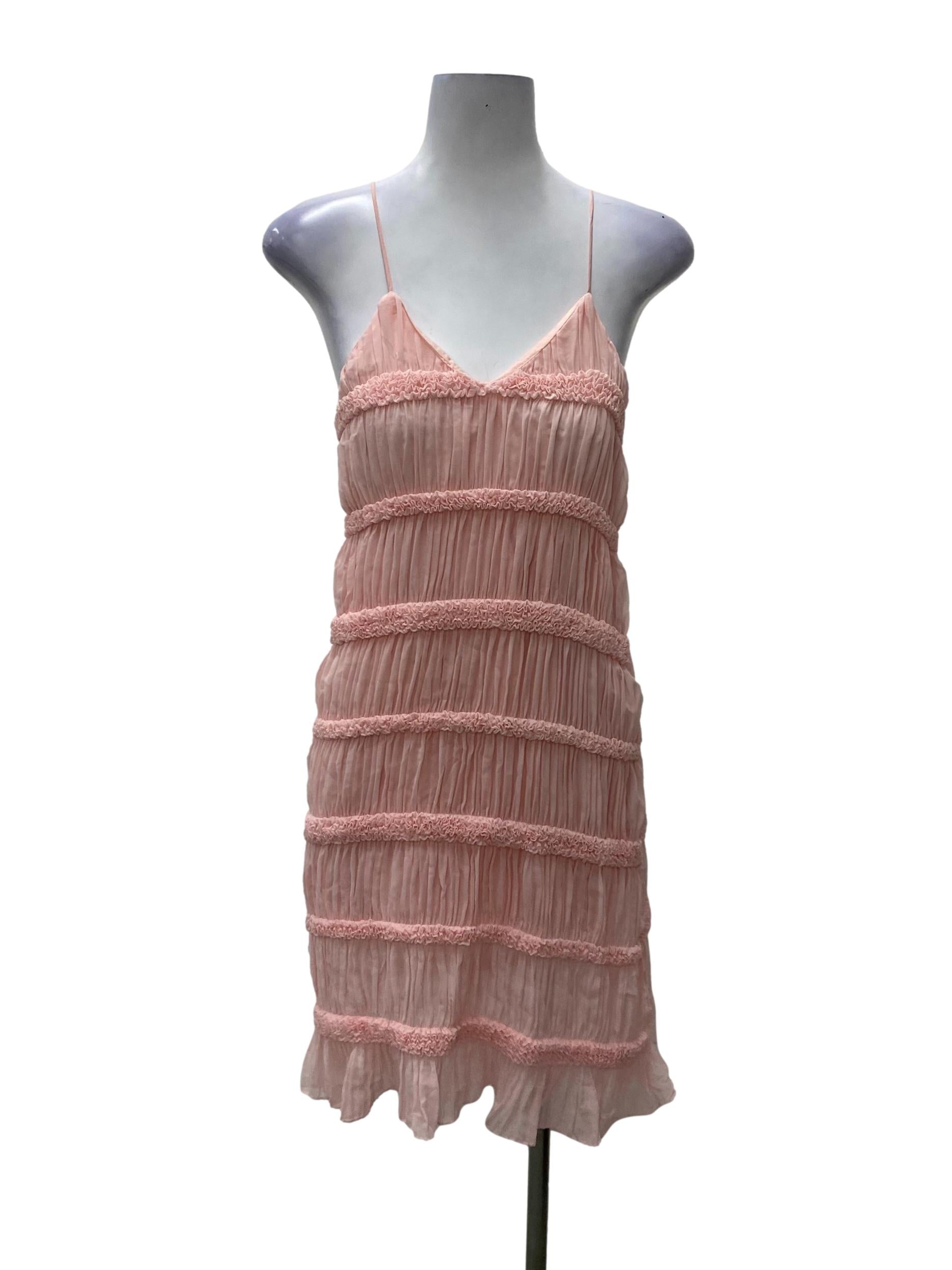 Baby Pink Strap Backless Dress