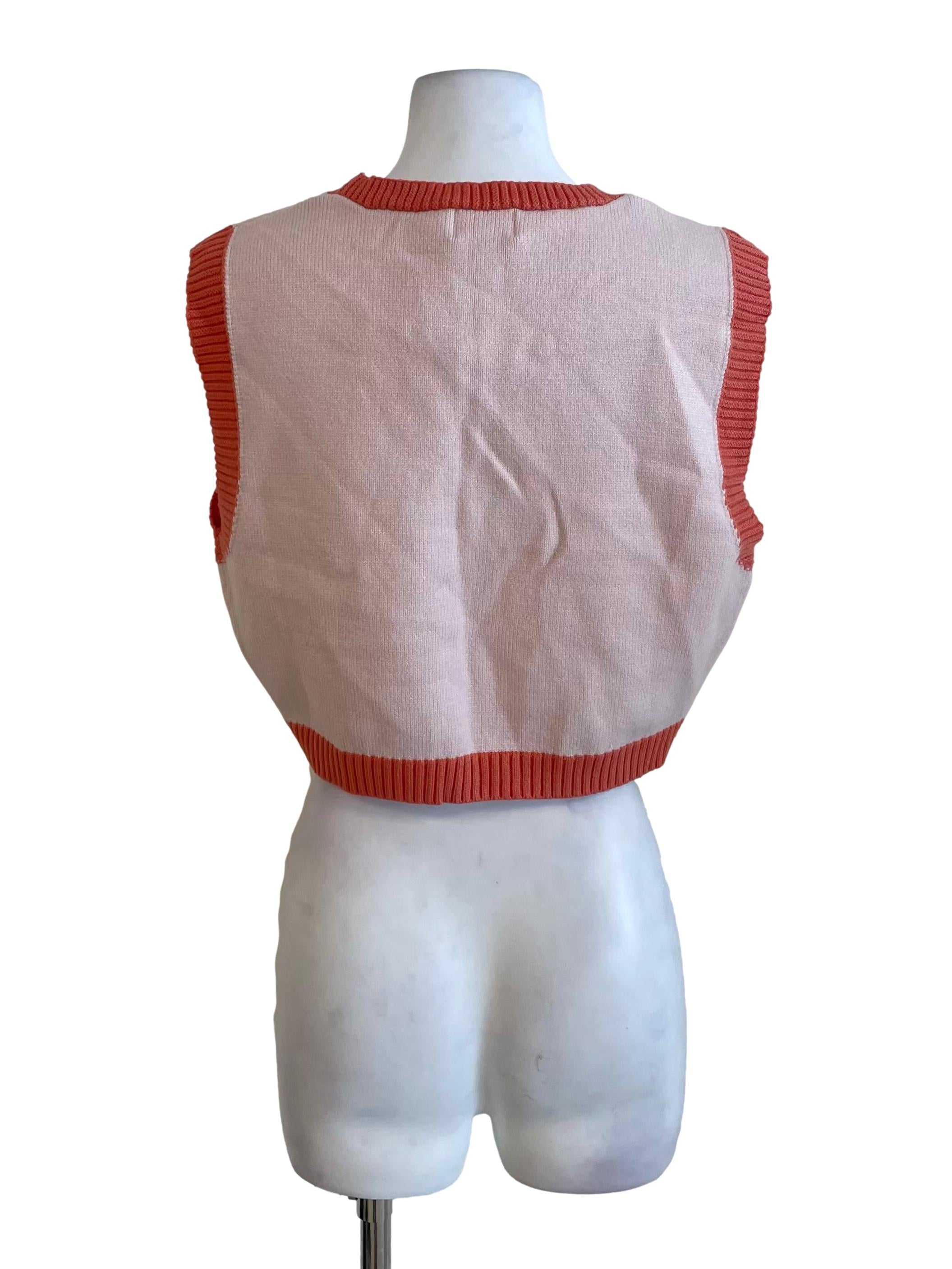 Lemonade & Orange V Neck Crop Vest