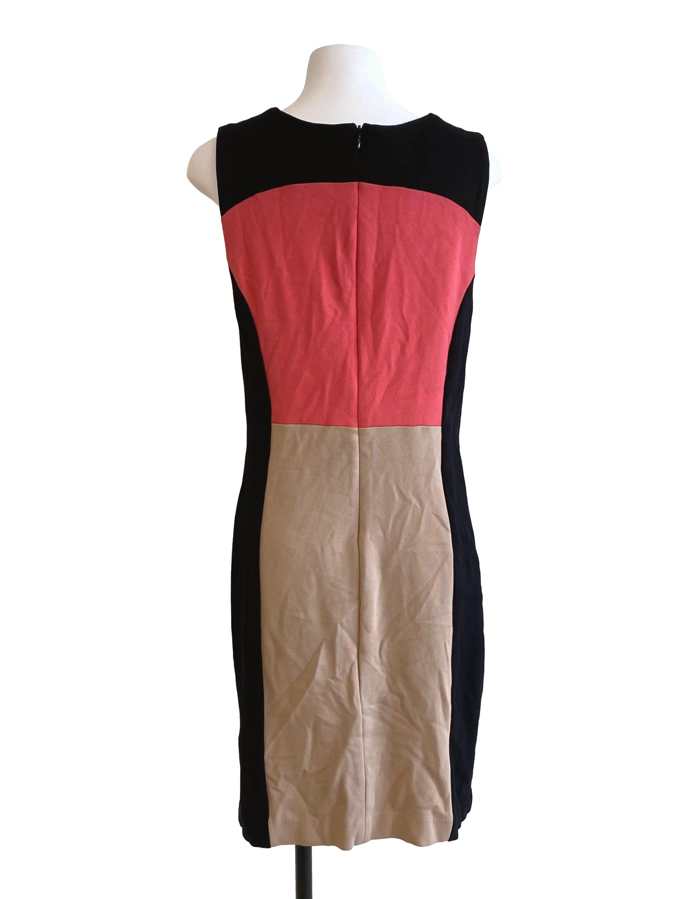 Black Colour-block Scoop Sleeveless Dress