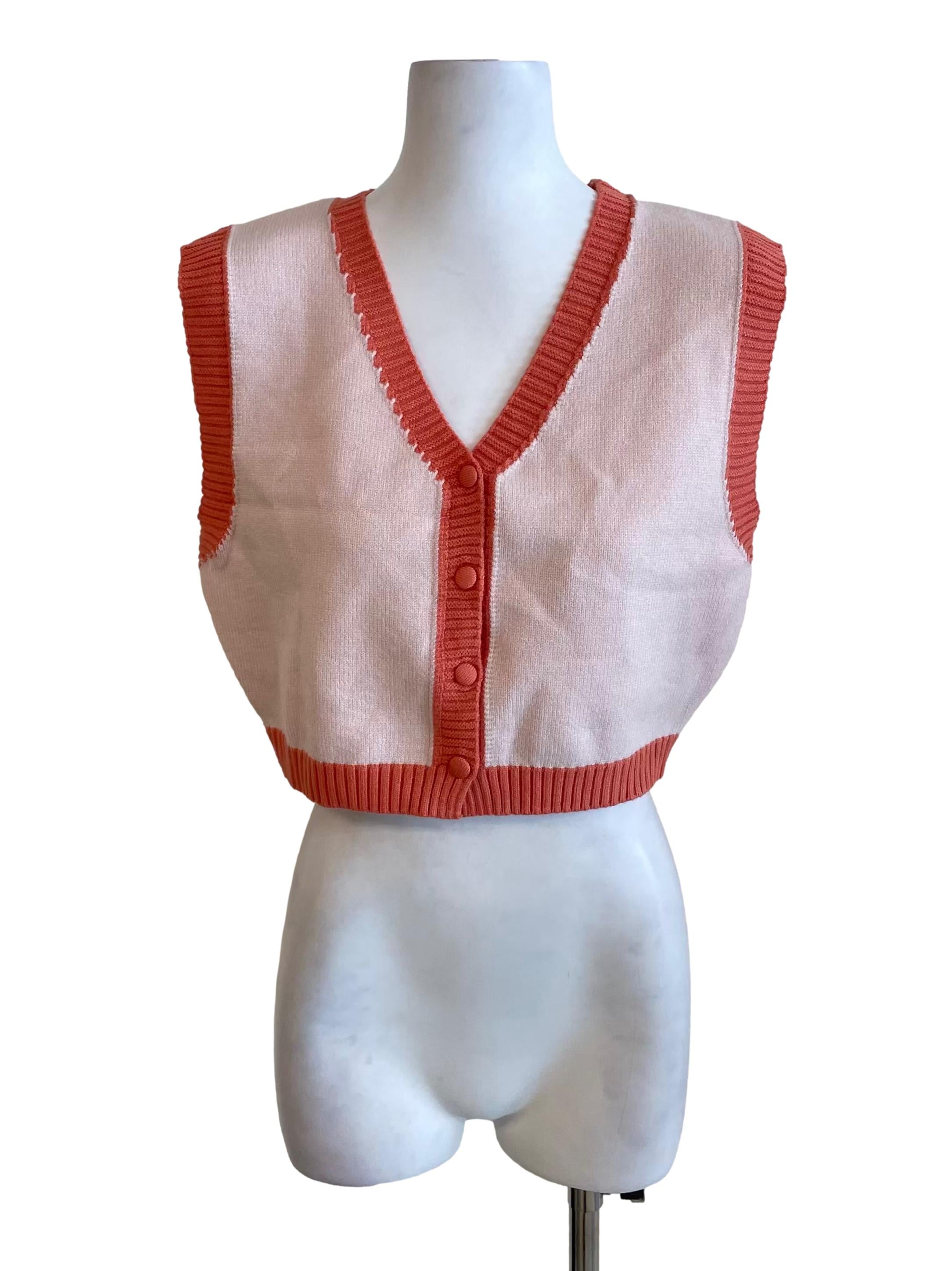 Lemonade & Orange V Neck Crop Vest
