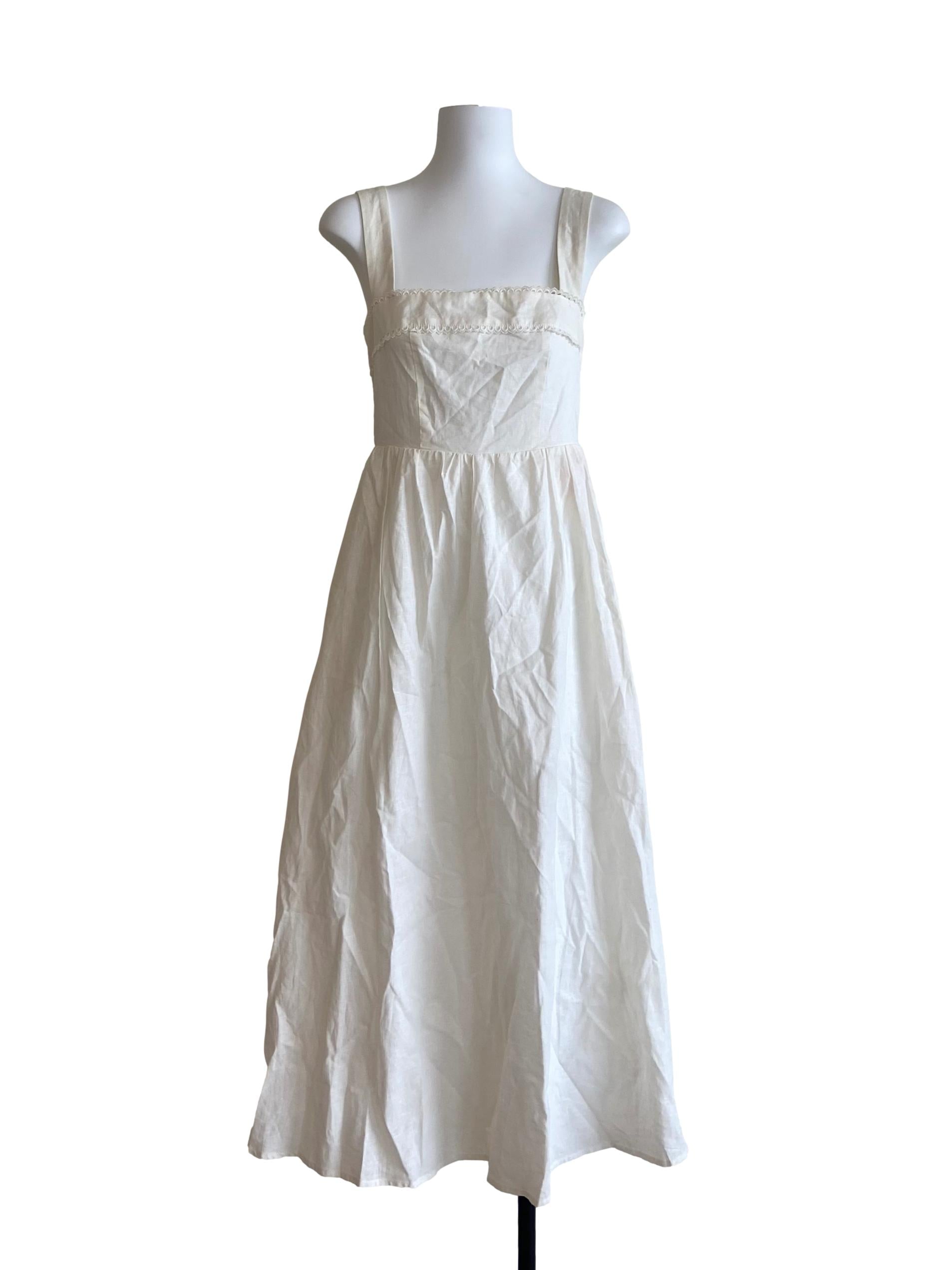 White Neck Lace A-Line Dress