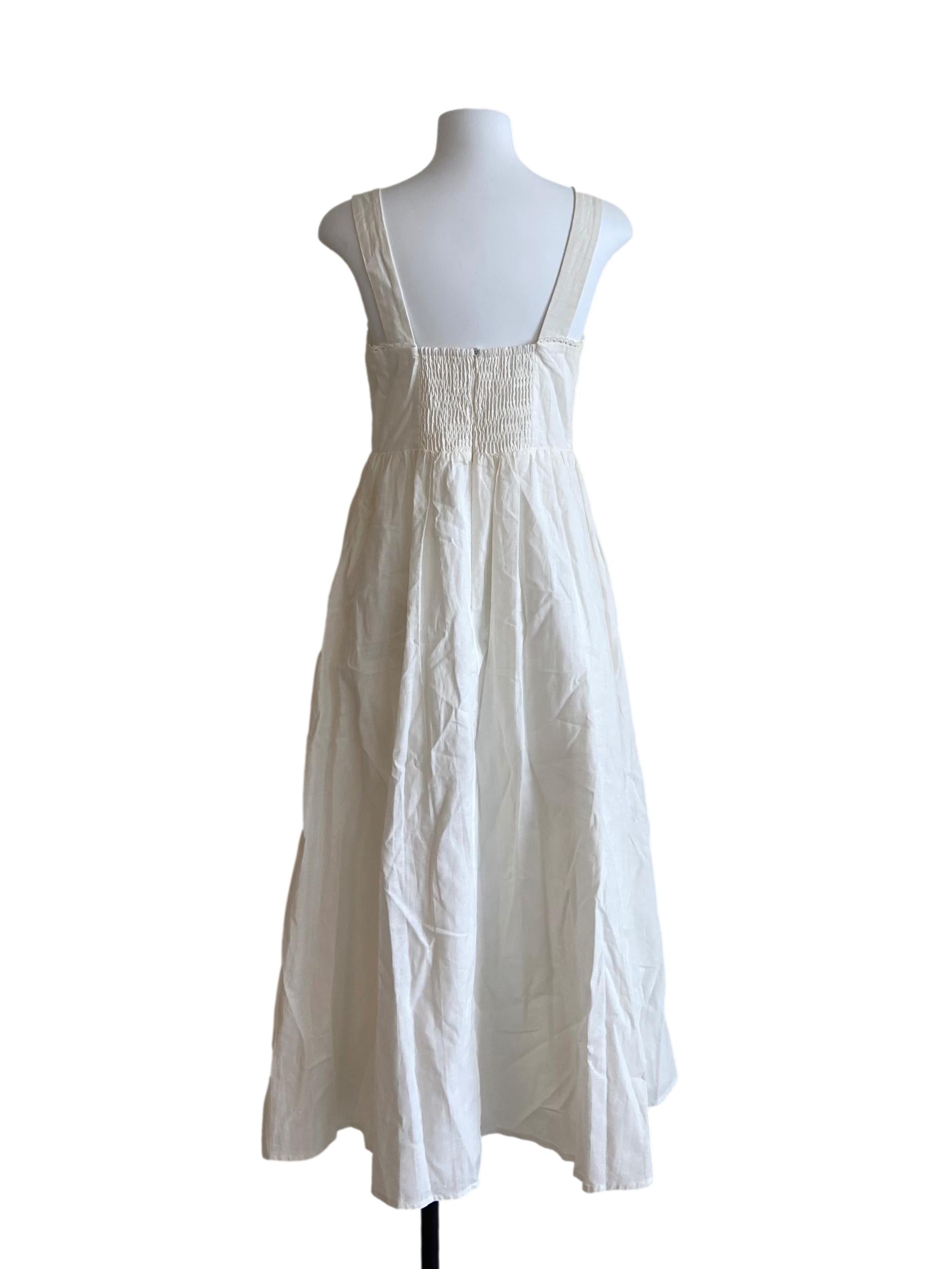 White Neck Lace A-Line Dress