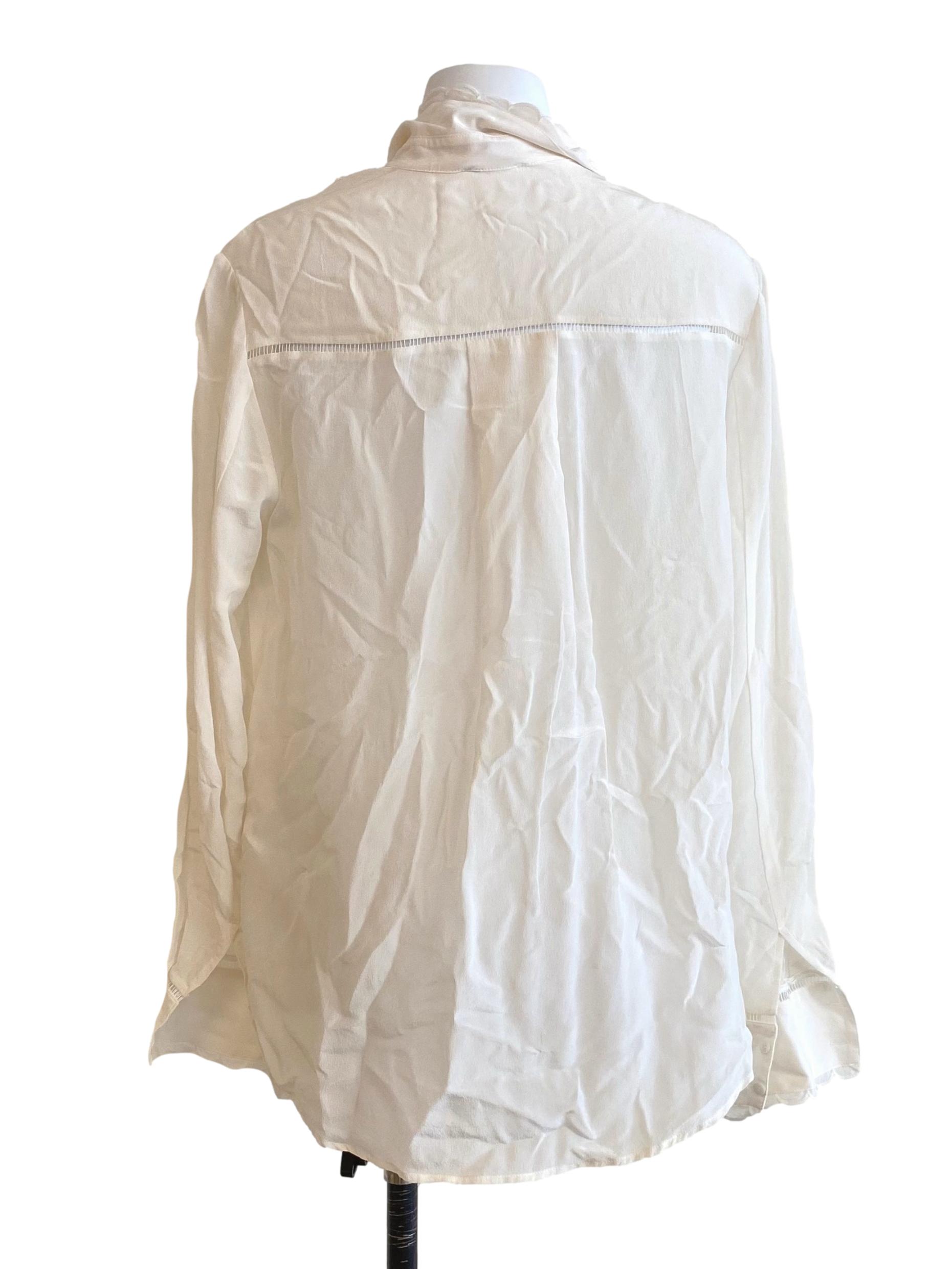 Cream Sheer Lace Blouse