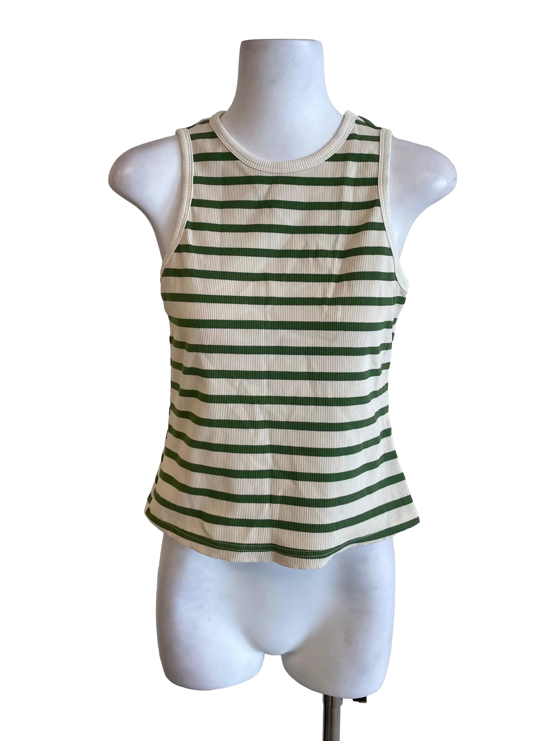 Parchment Bengal Stripe Fitted Tank Top