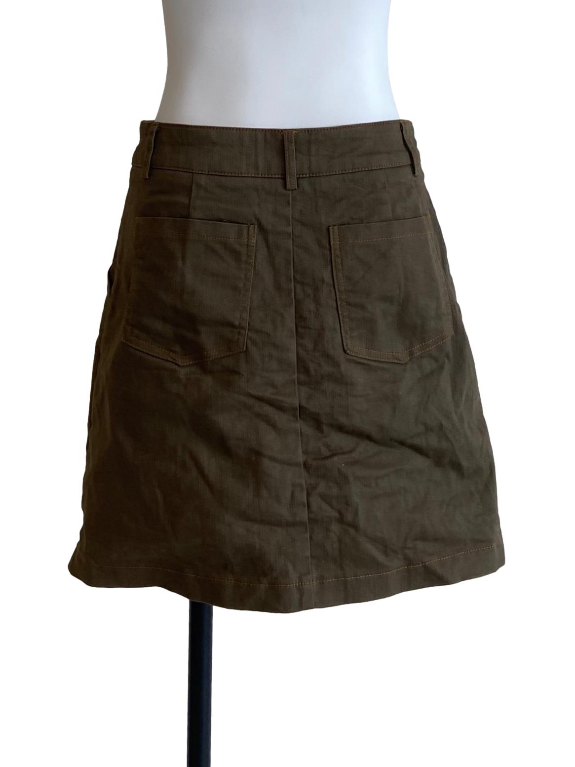 Pickle Green Herringbone Jeans Skirt