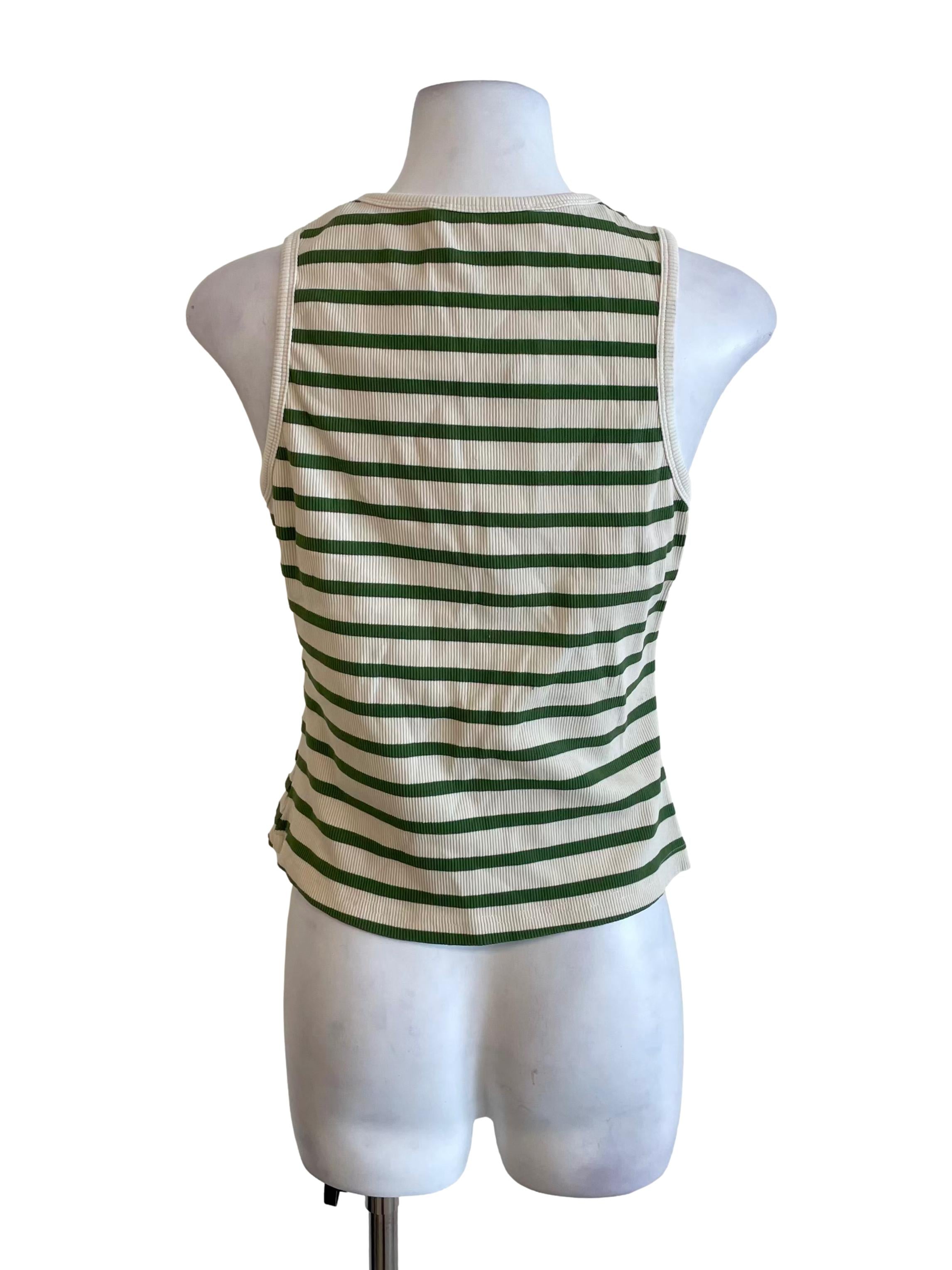 Parchment Bengal Stripe Fitted Tank Top