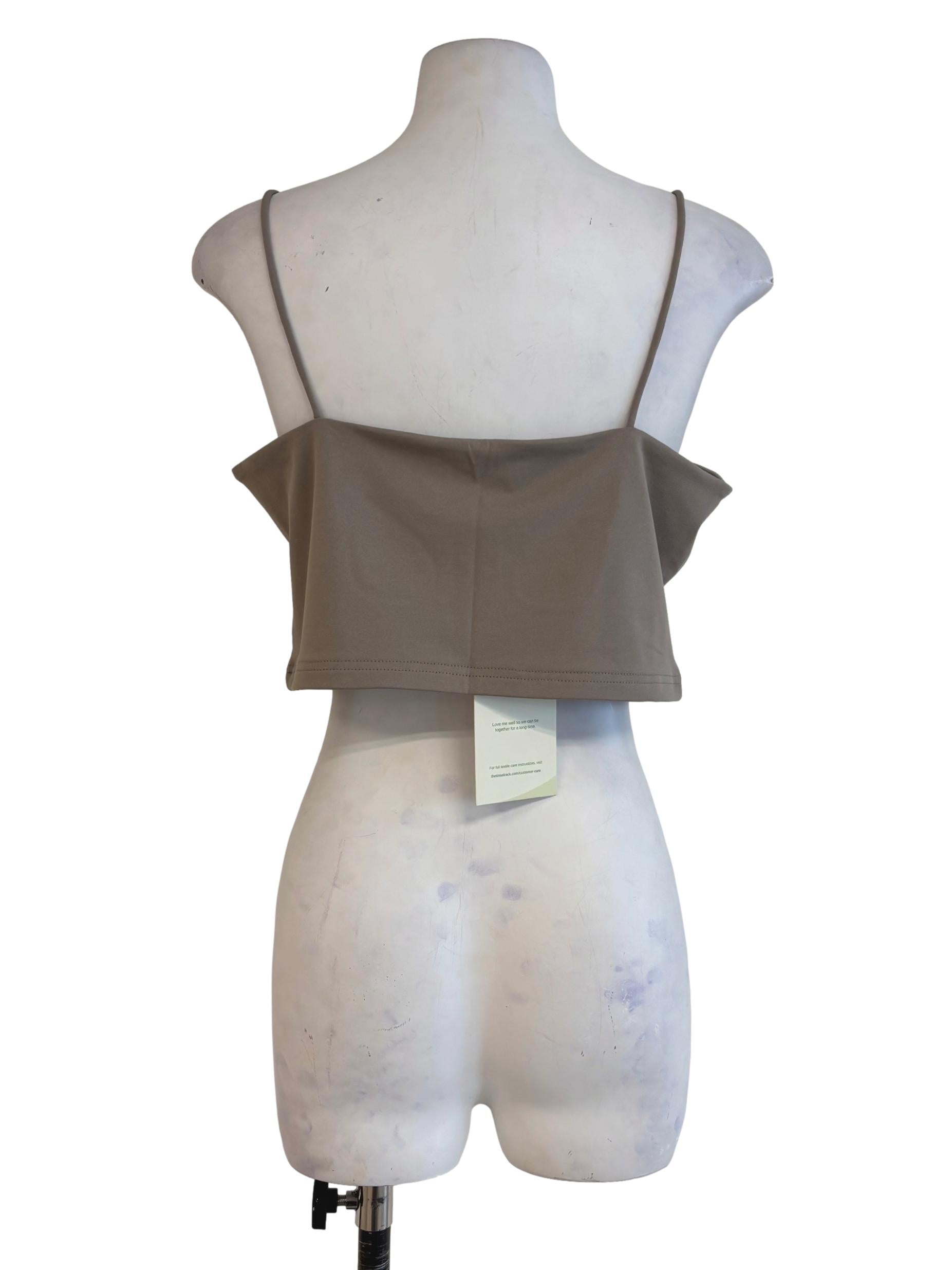 Grey Jalen Basic Crop Padded Top