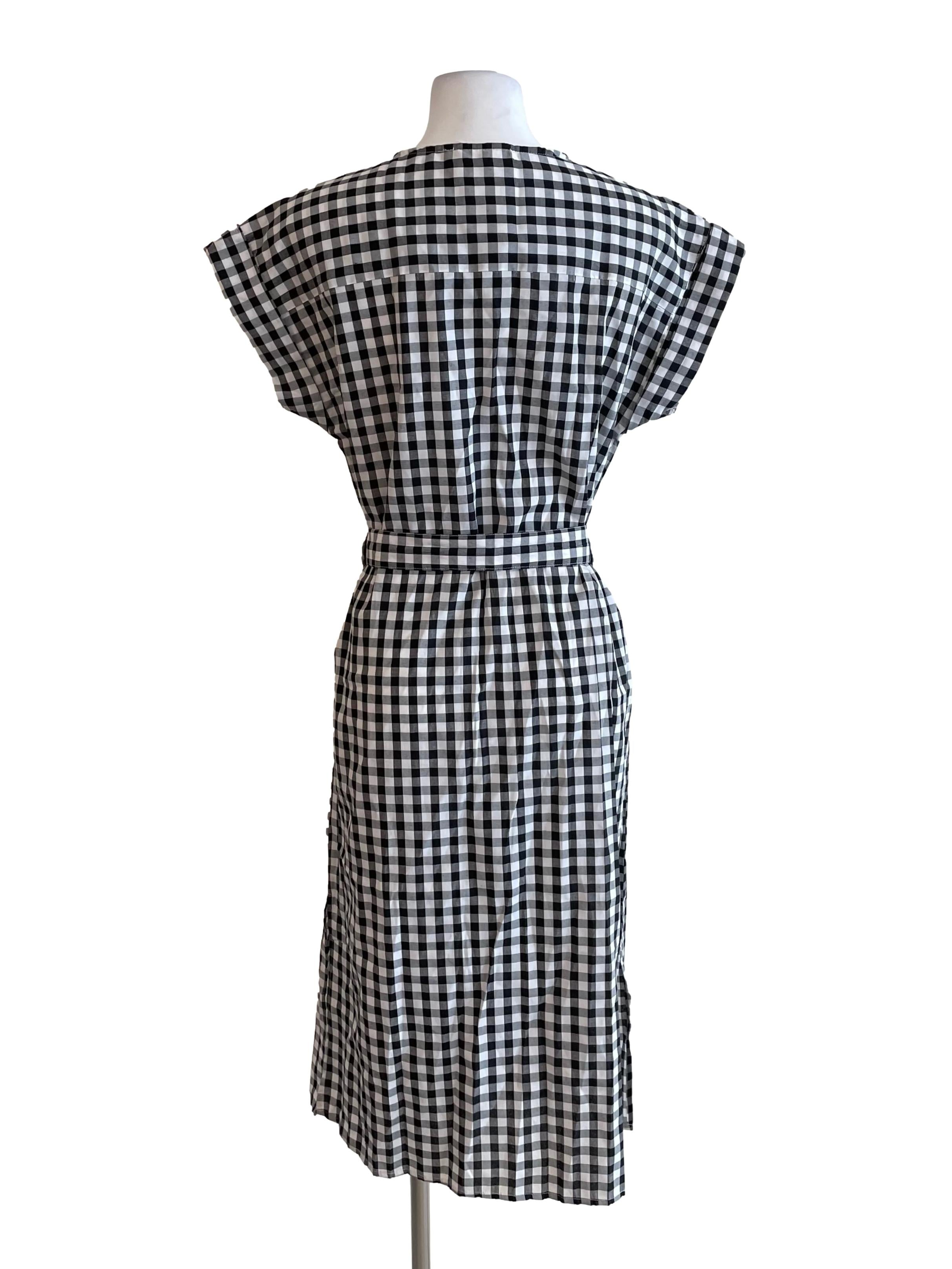 Black & White Gingham Drop Shoulder Dress