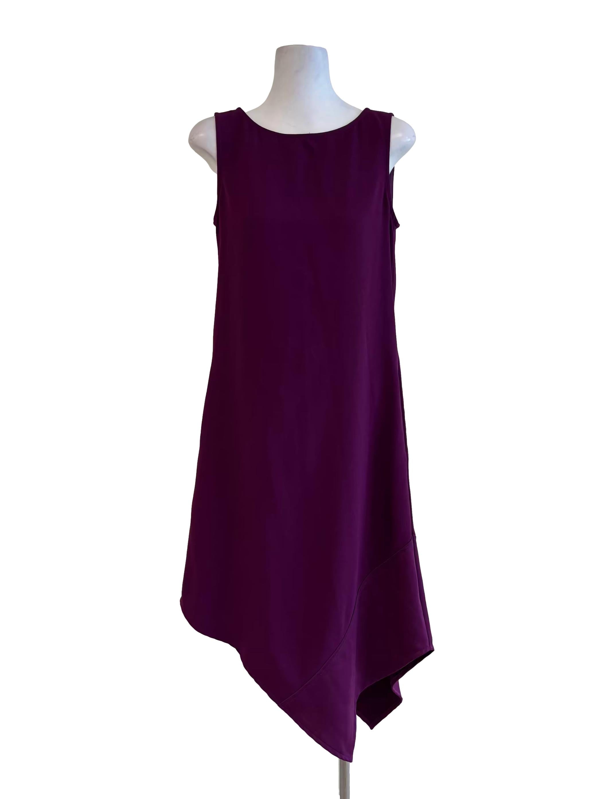 Plum Purple Sleeveless Triangle Shift Dress
