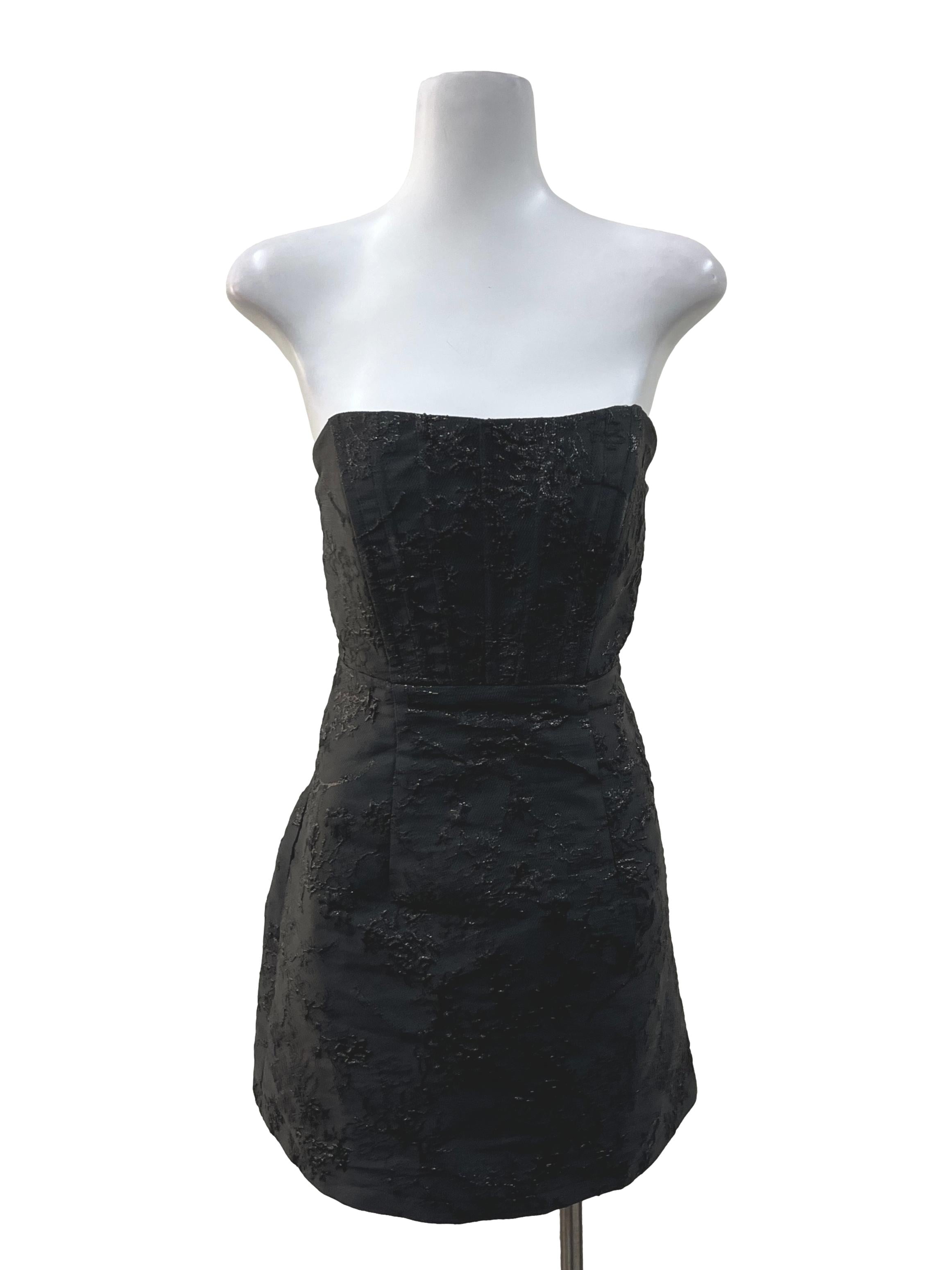 Black Botanic Romper Dress