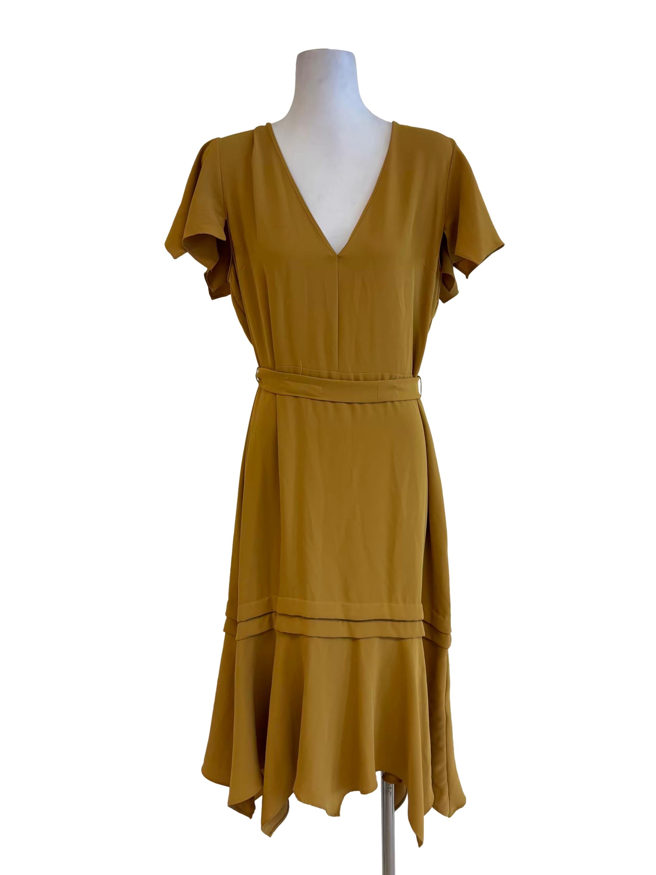 Dijon V-Neck A-Line Dress