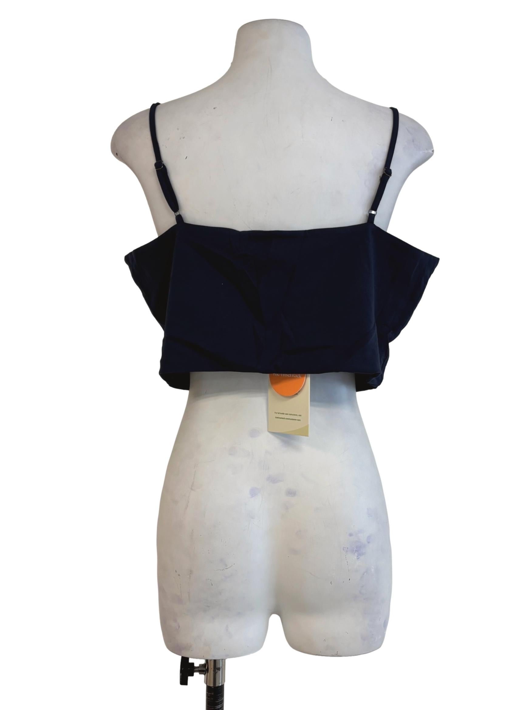 Blue Edith U Neck Padded Top