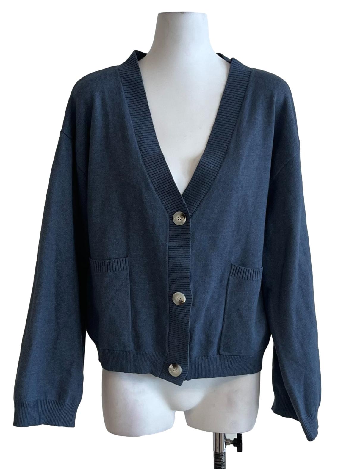 Aegean Blue V-Neckline Cardigan