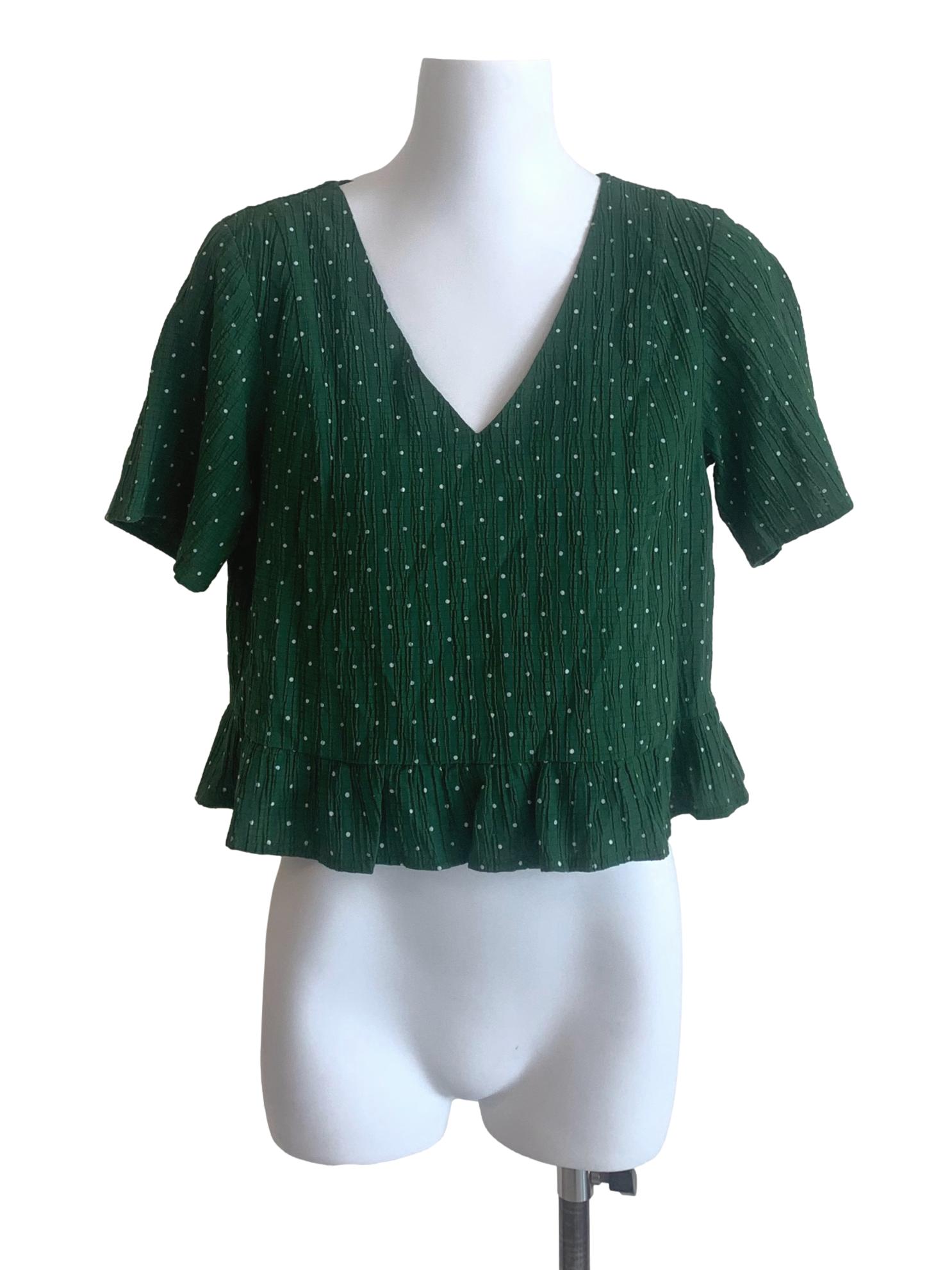 Basil Green Pattern Top