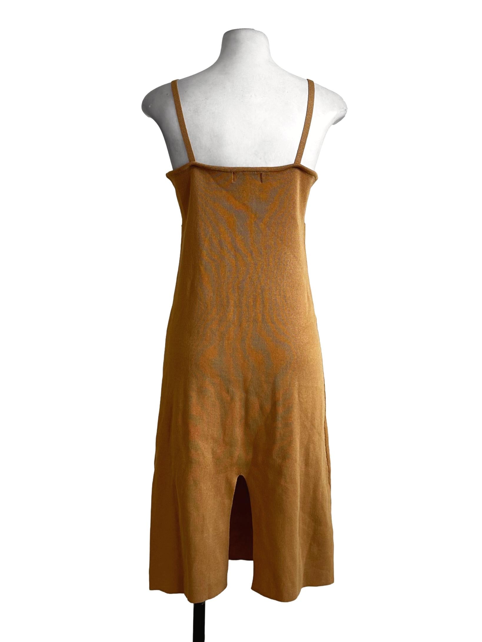 Mustard Yellow Pencil Stripes Dress
