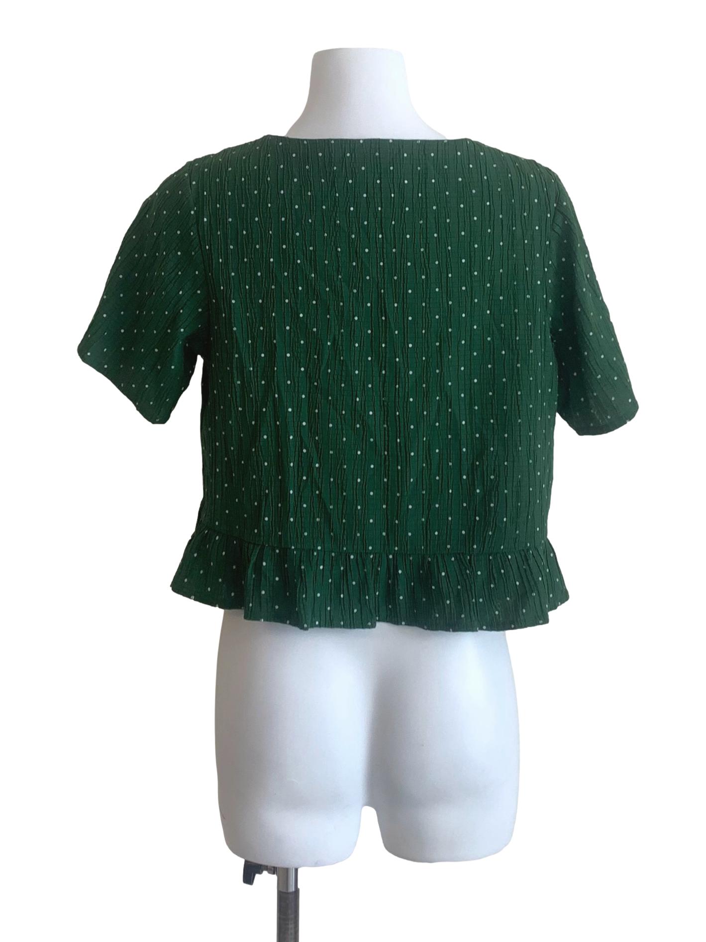 Basil Green Pattern Top
