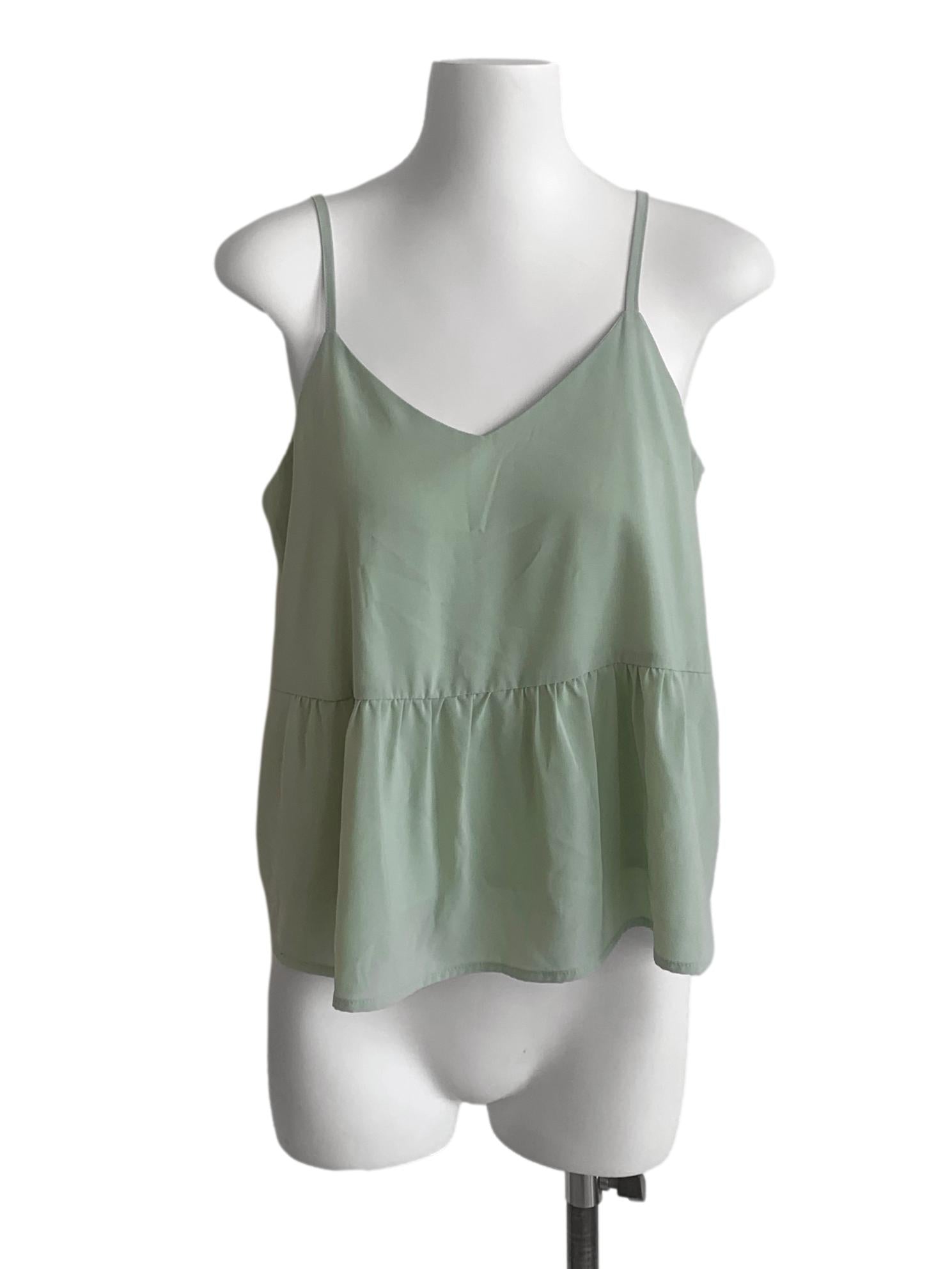 Sage Green V Neck Top TTR