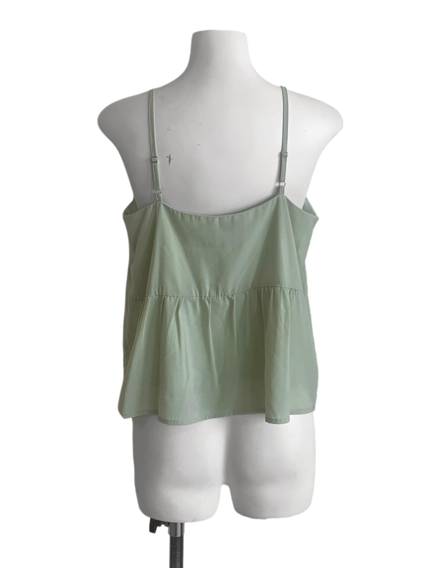 Sage Green V Neck Top TTR