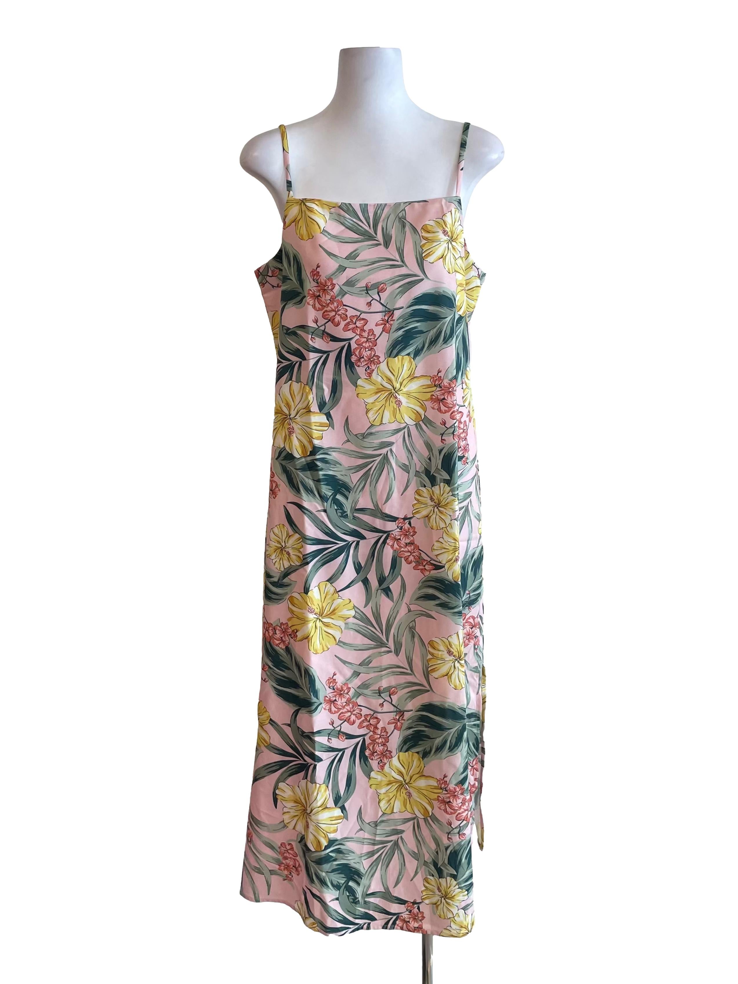 Pale Pink Tropical Slip Dress