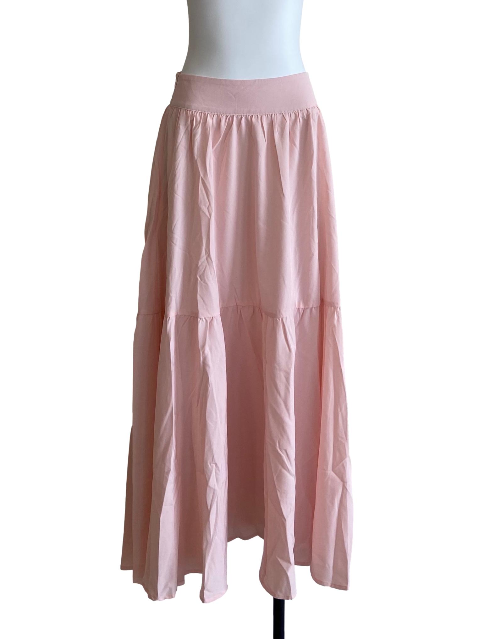 Salmon Pink Layered Skirt
