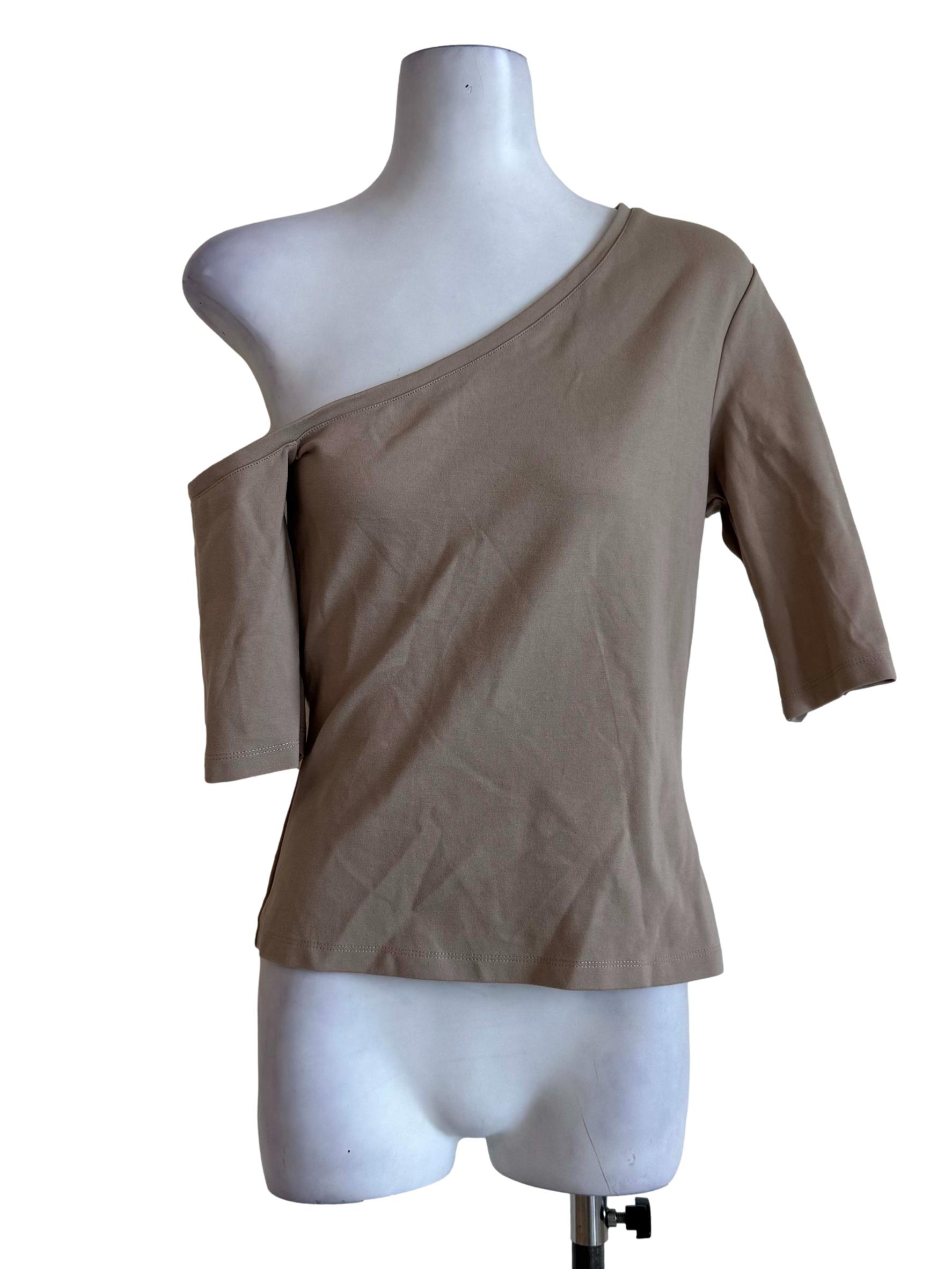 Camel Brown One-Shoulder Top