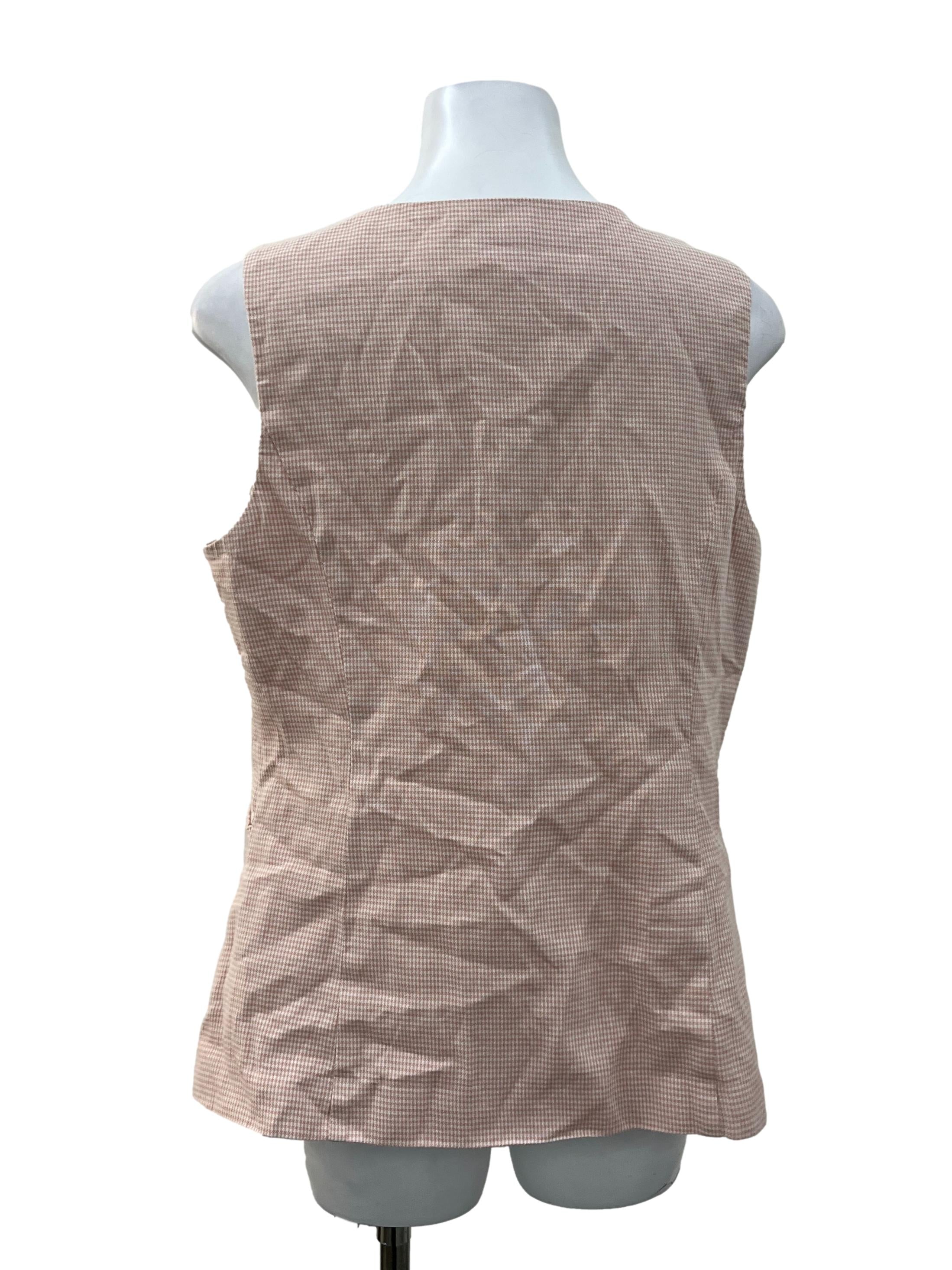 Salmon Houndstooth Vest Top