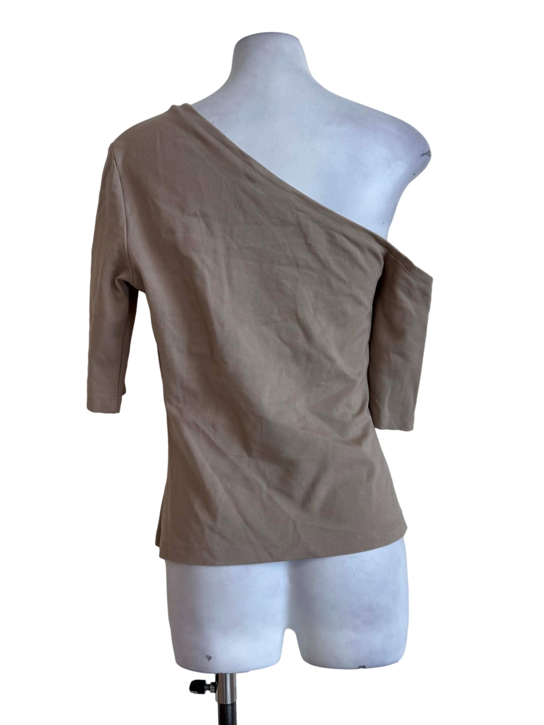 Camel Brown One-Shoulder Top