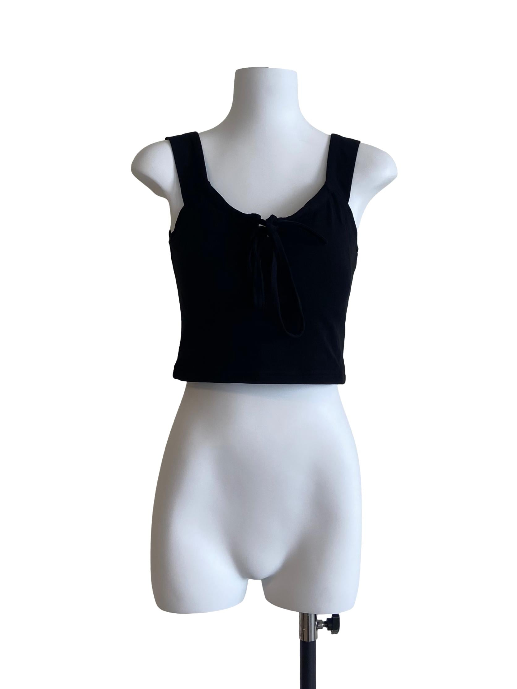 Black Sleeveless Crop Top