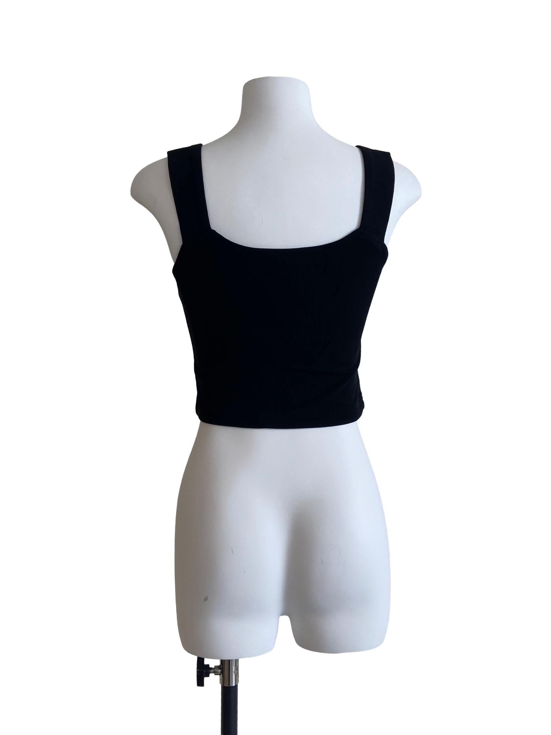 Black Sleeveless Crop Top