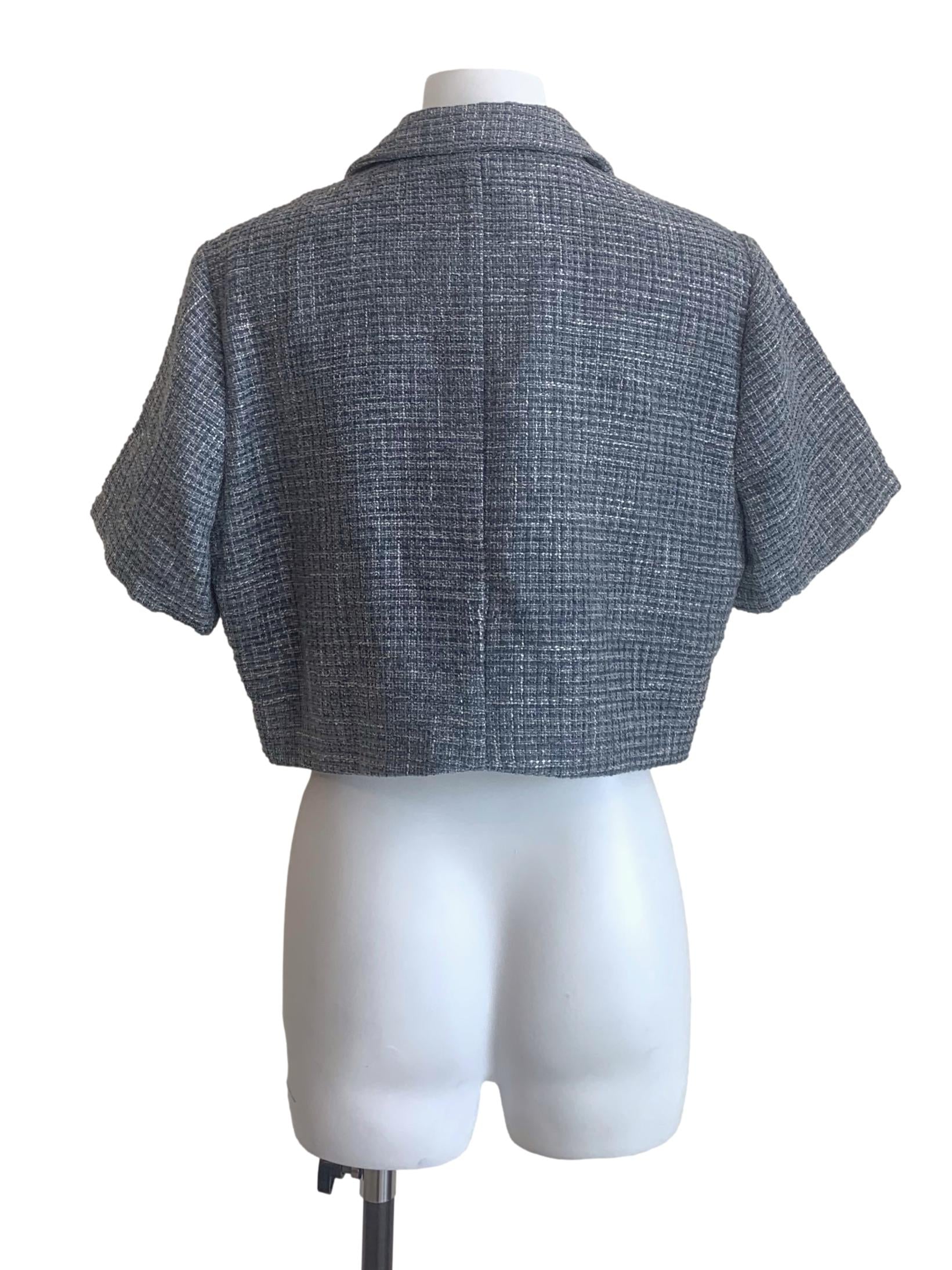 Slate Blue Tweed Blazer