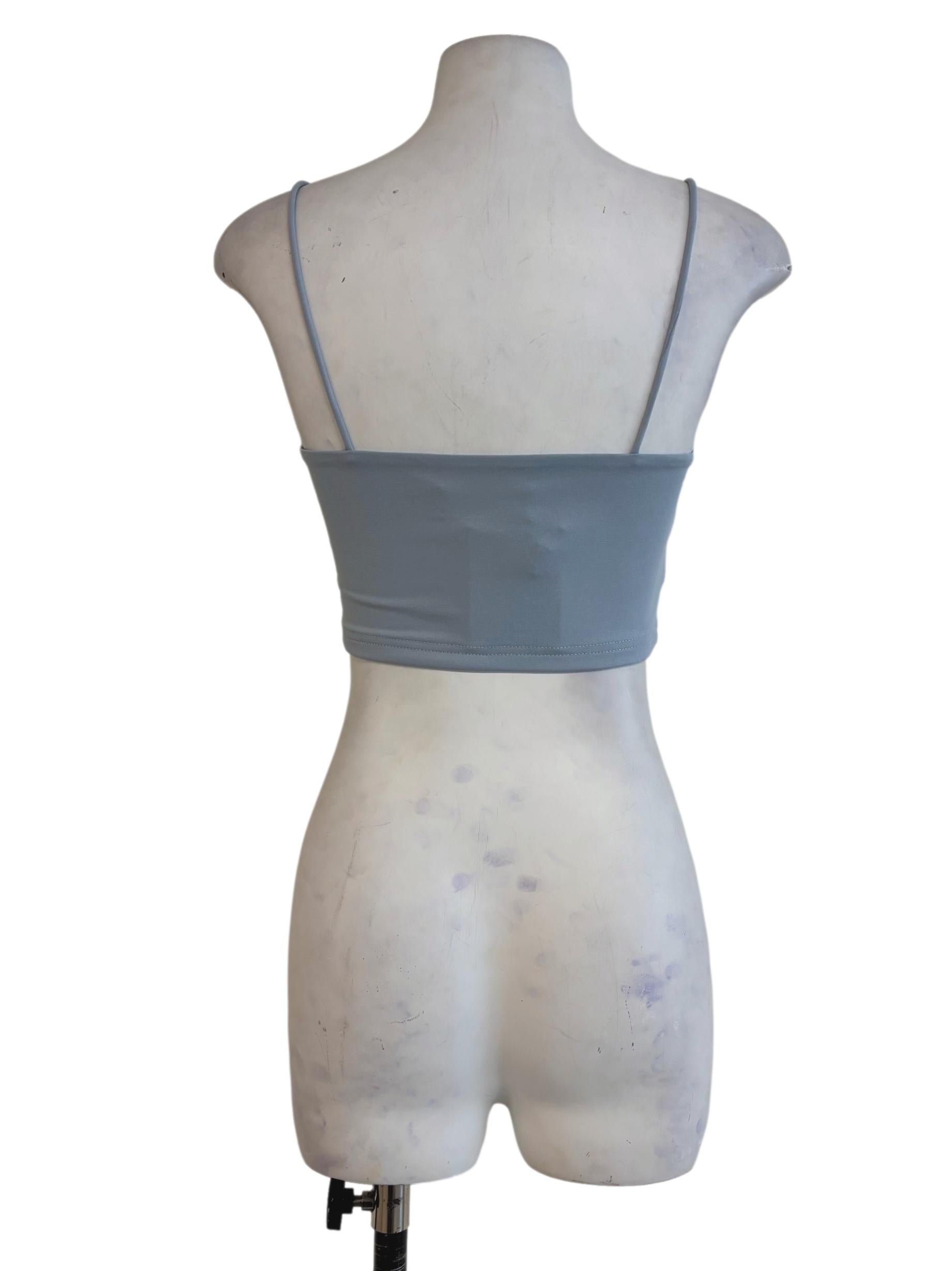 Blue Jalen Basic Crop Padded Top