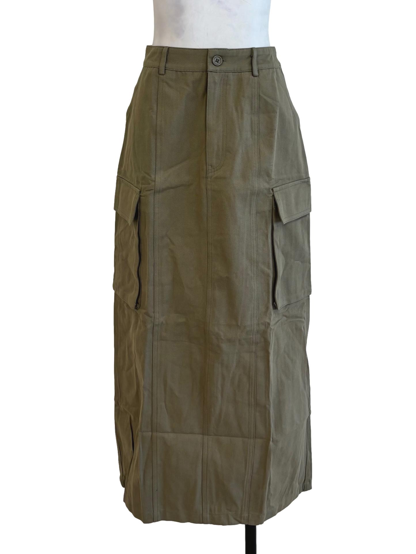 Green Callas Cargo Skirt