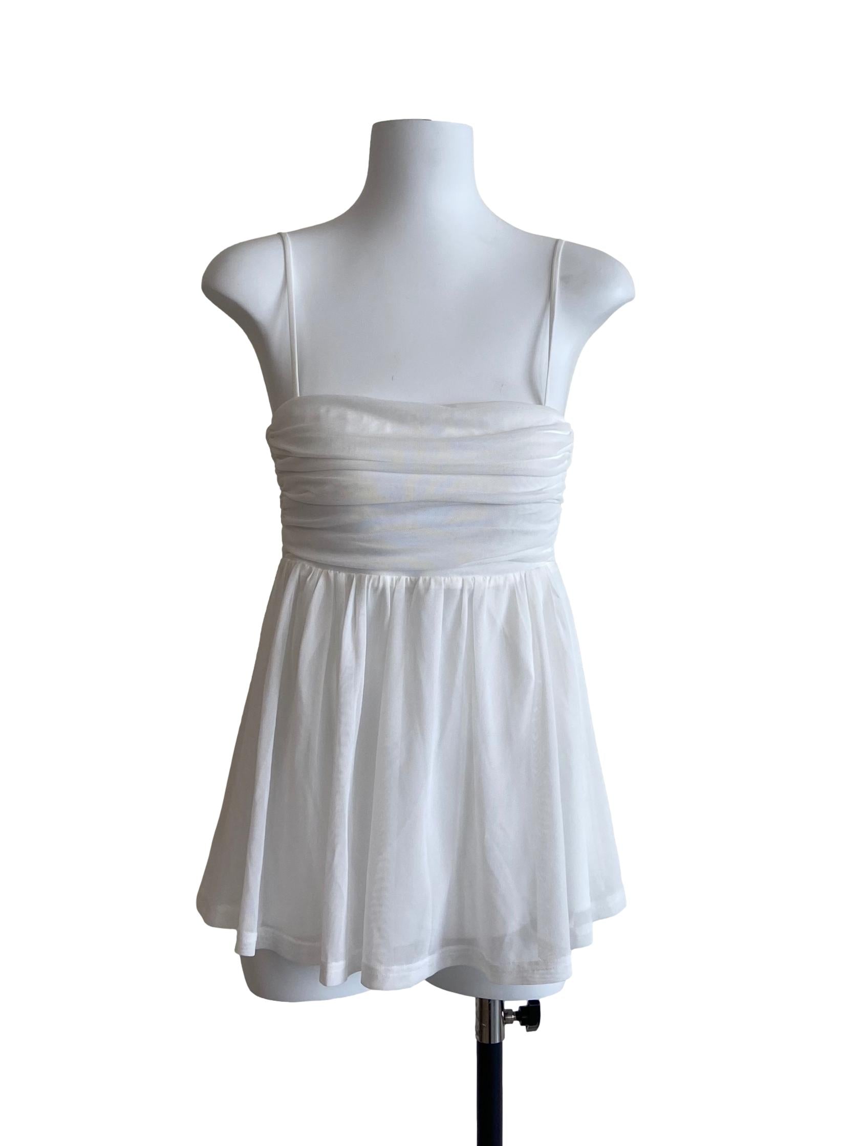 White Sleeveless Net Top