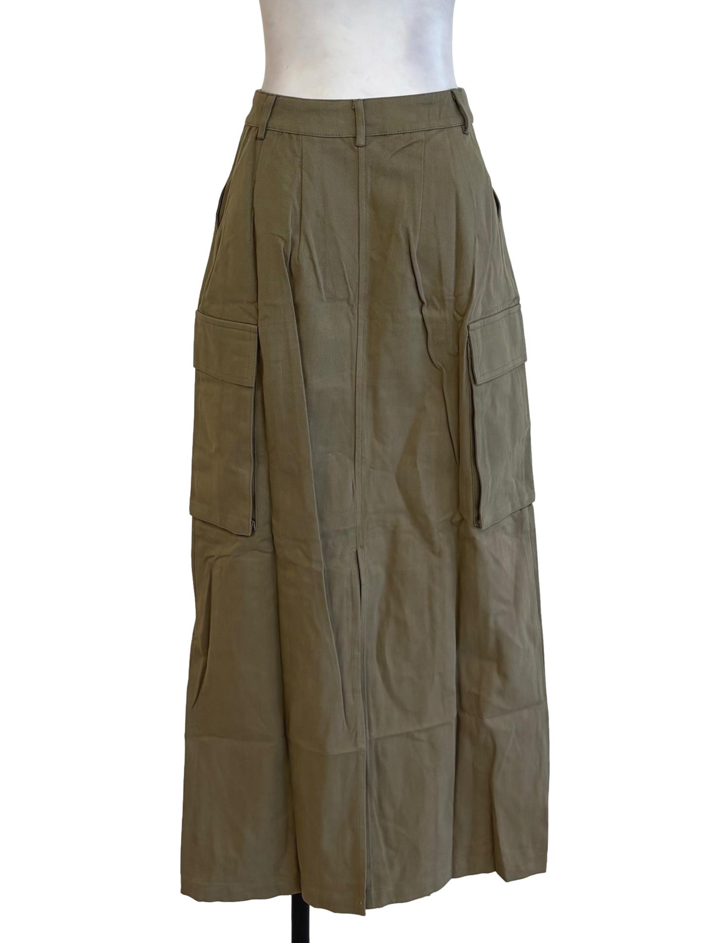 Green Callas Cargo Skirt