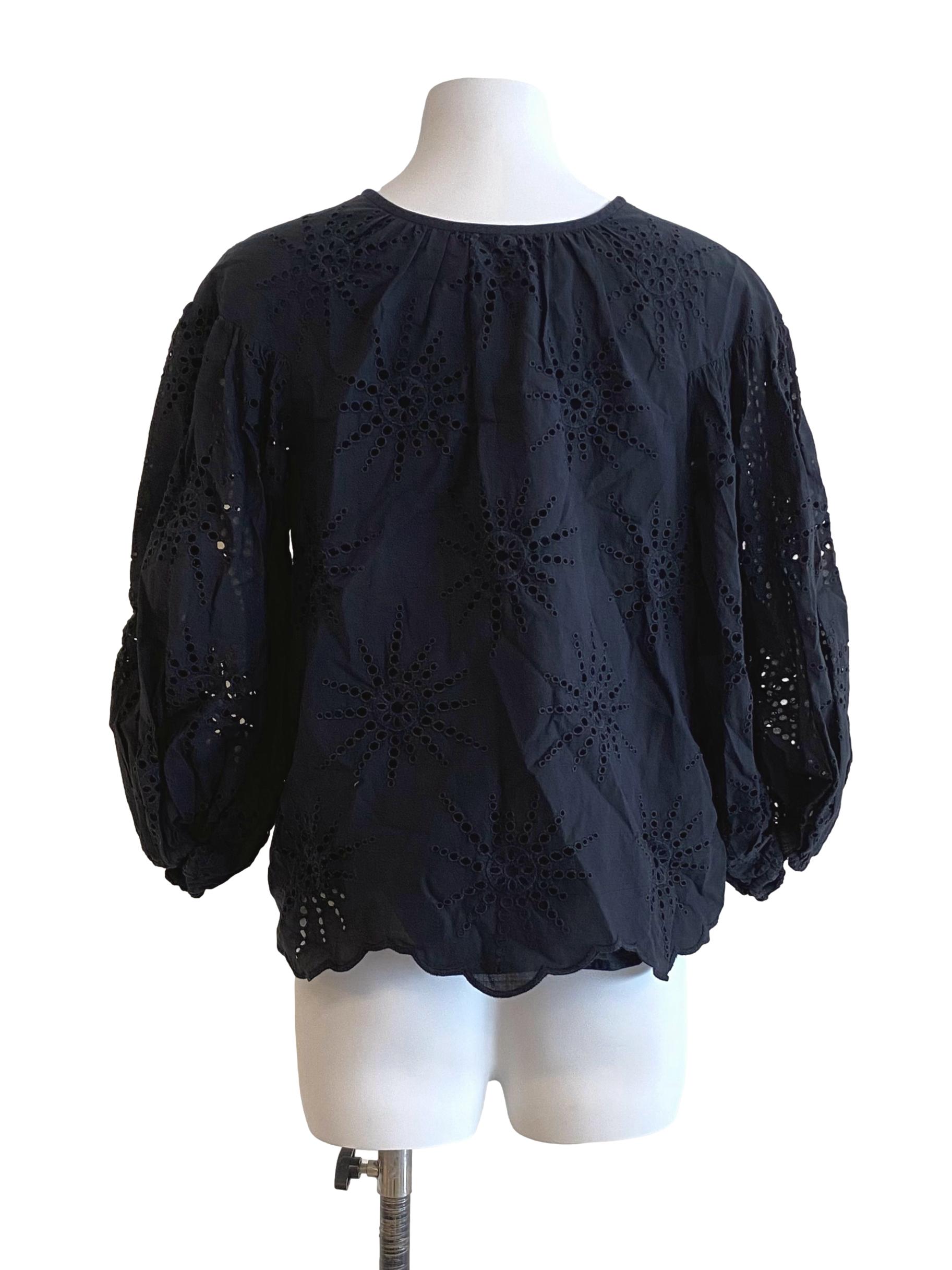 Black Lace Bow Top