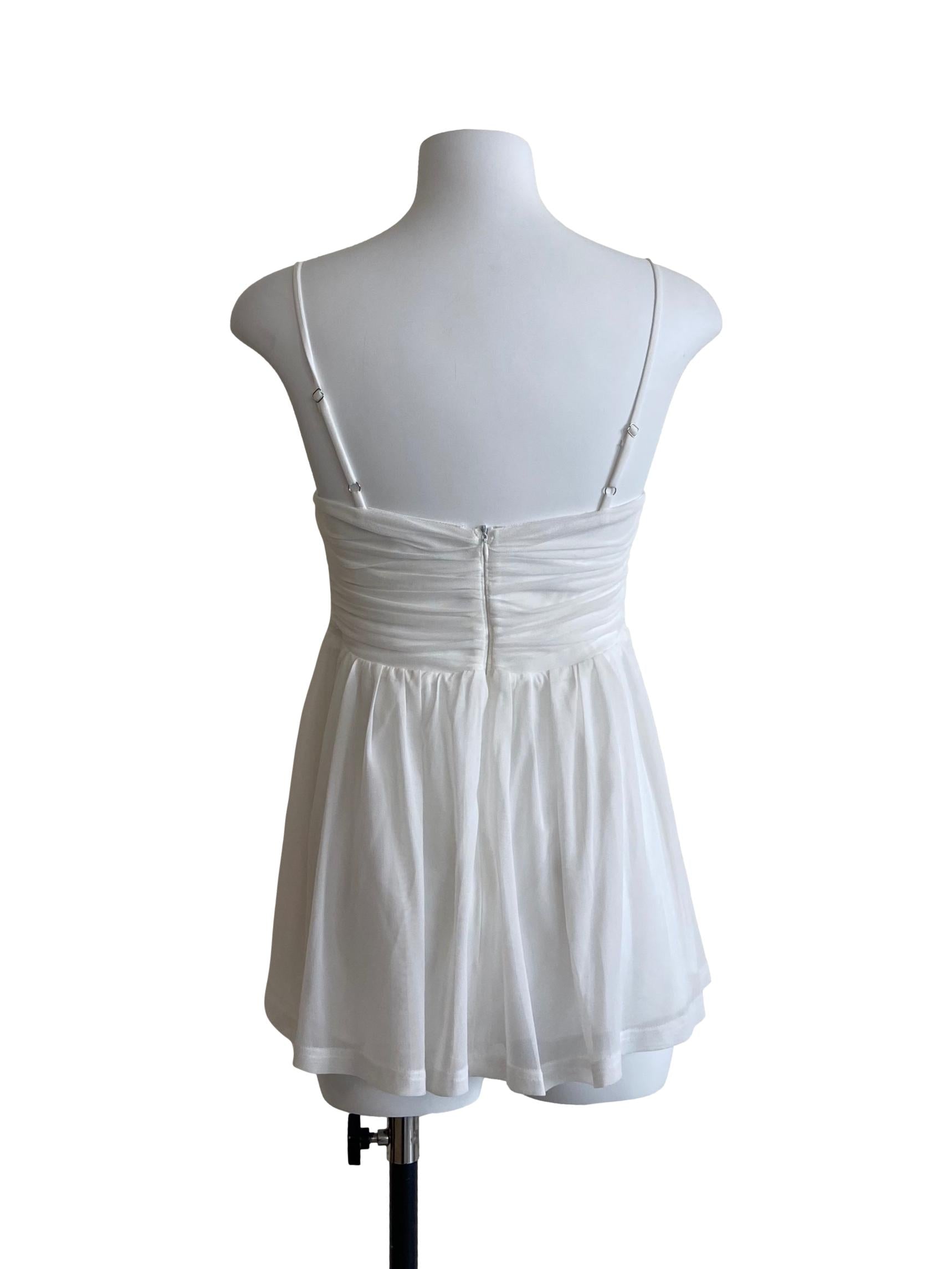 White Sleeveless Net Top