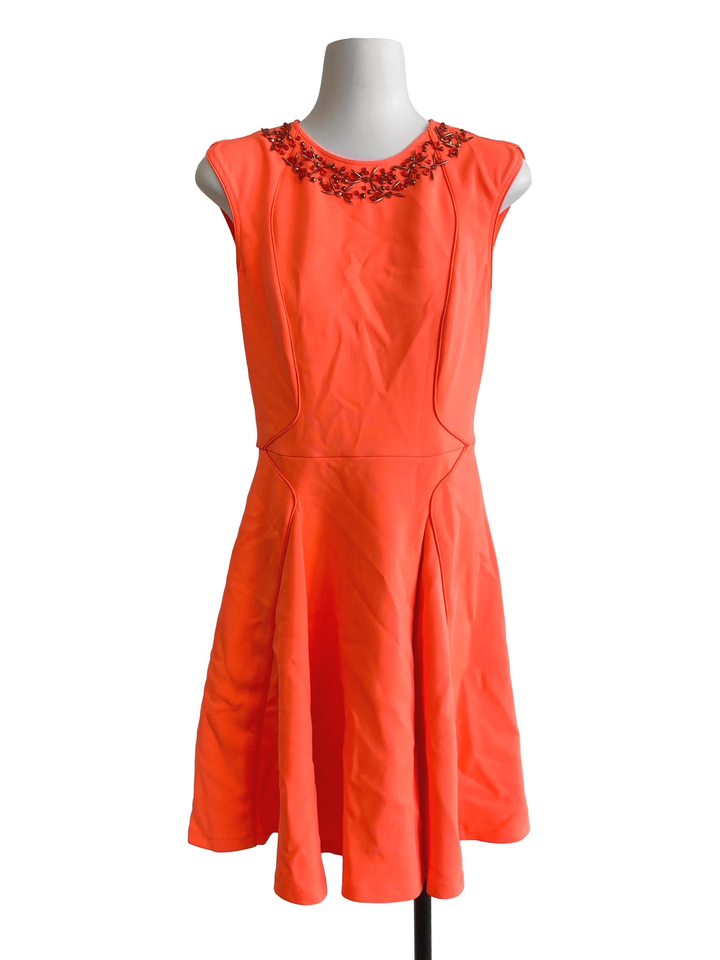 Neon Orange Sequin Dress